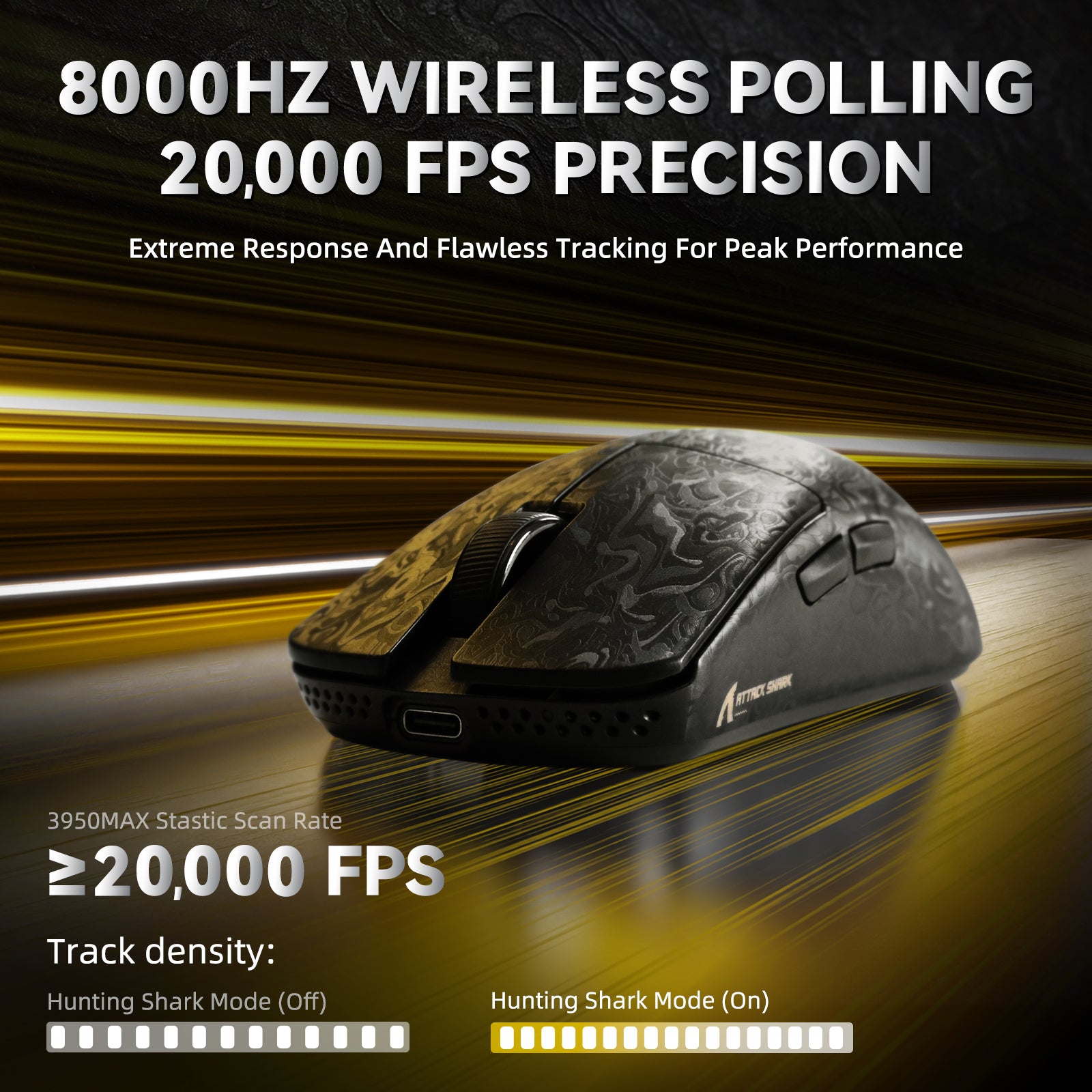 ATTACK SHARK R11 ULTRA Carbon Fiber Draadloze 8K PAW3950MAX Gaming Muis met C06 Ultra LED Kabel