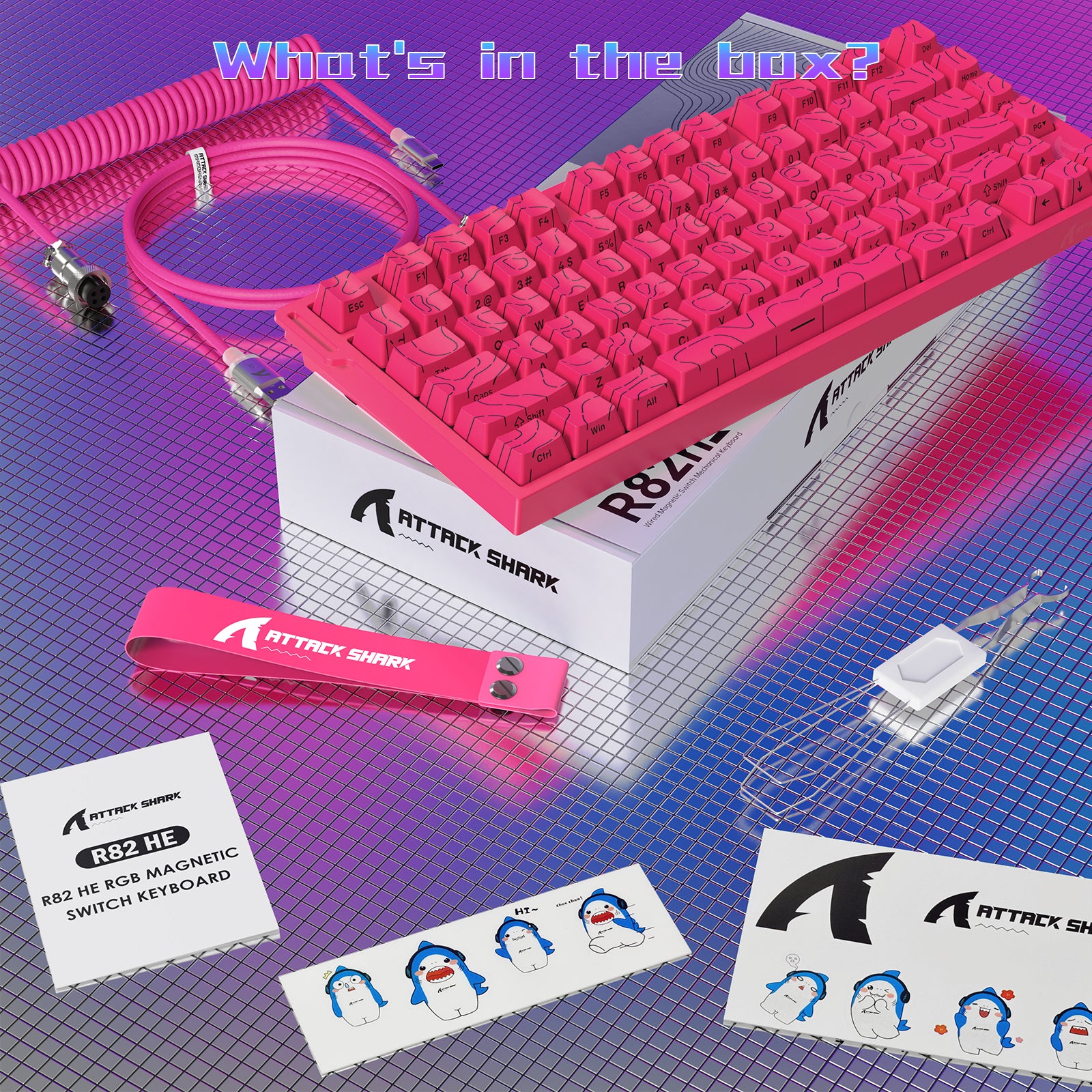 ATTACK SHARK R82 HE Bedraad 75% Gaming Toetsenbord met C01ULTRA LED Kabel