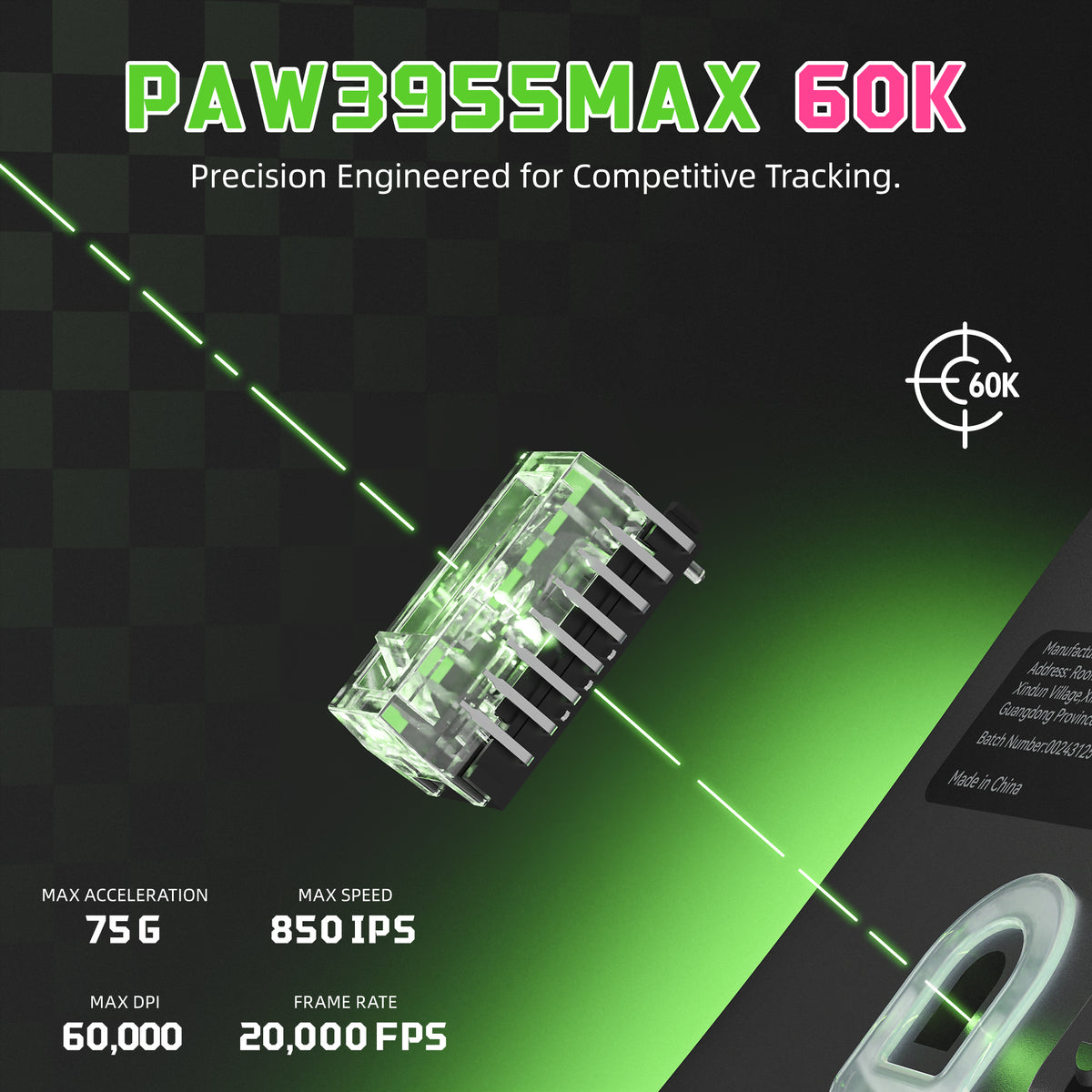 ATTACK SHARK F1 AIR 39g draadloze gamingmuis met PAW3955MAX en C06 Ultra-kabel