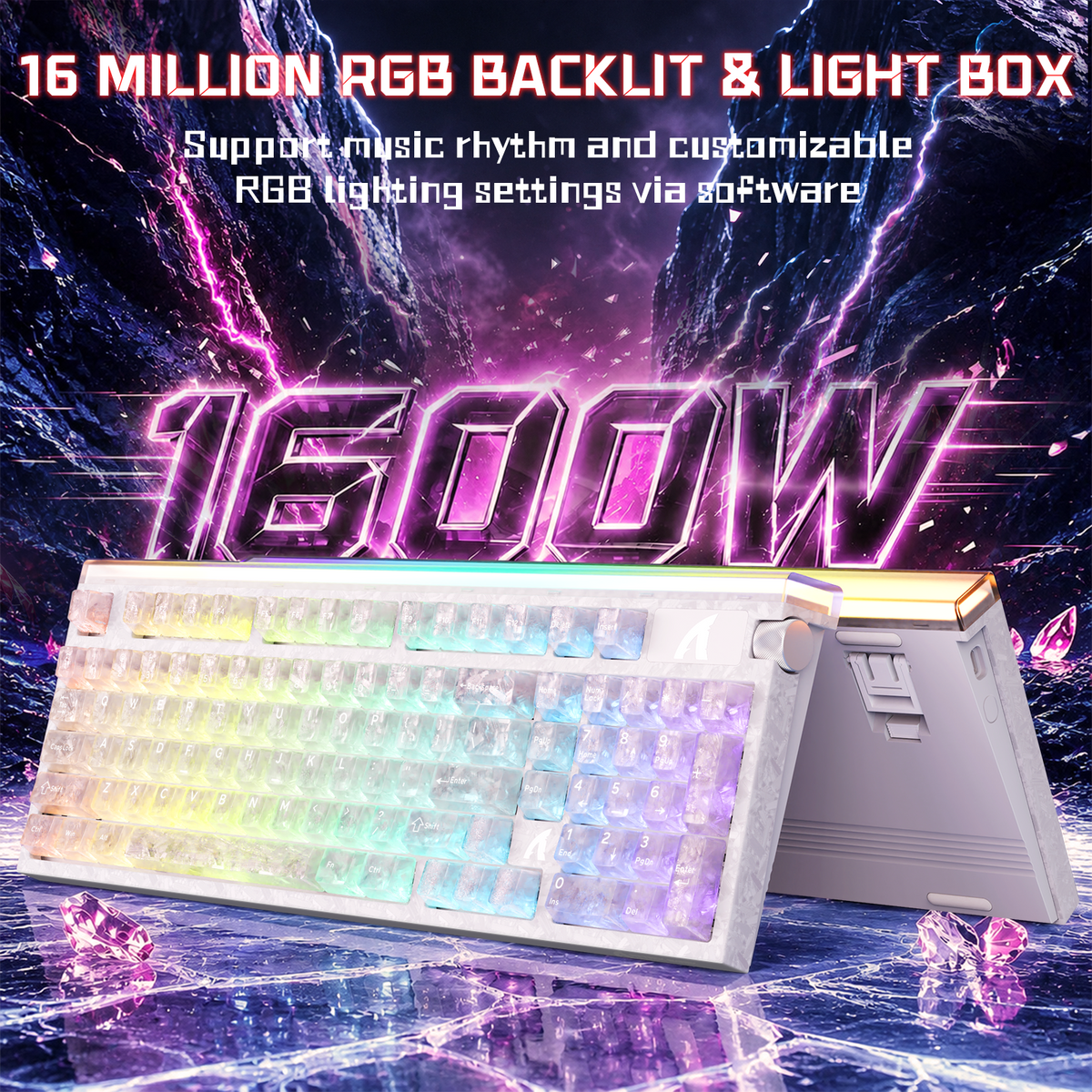 ATTACK SHARK R98 HE Carbon Fiber Bedraad Sneltoets Magnetische Schakelaar Toetsenbord Met C01 Ultra RGB Opgerolde Kabel