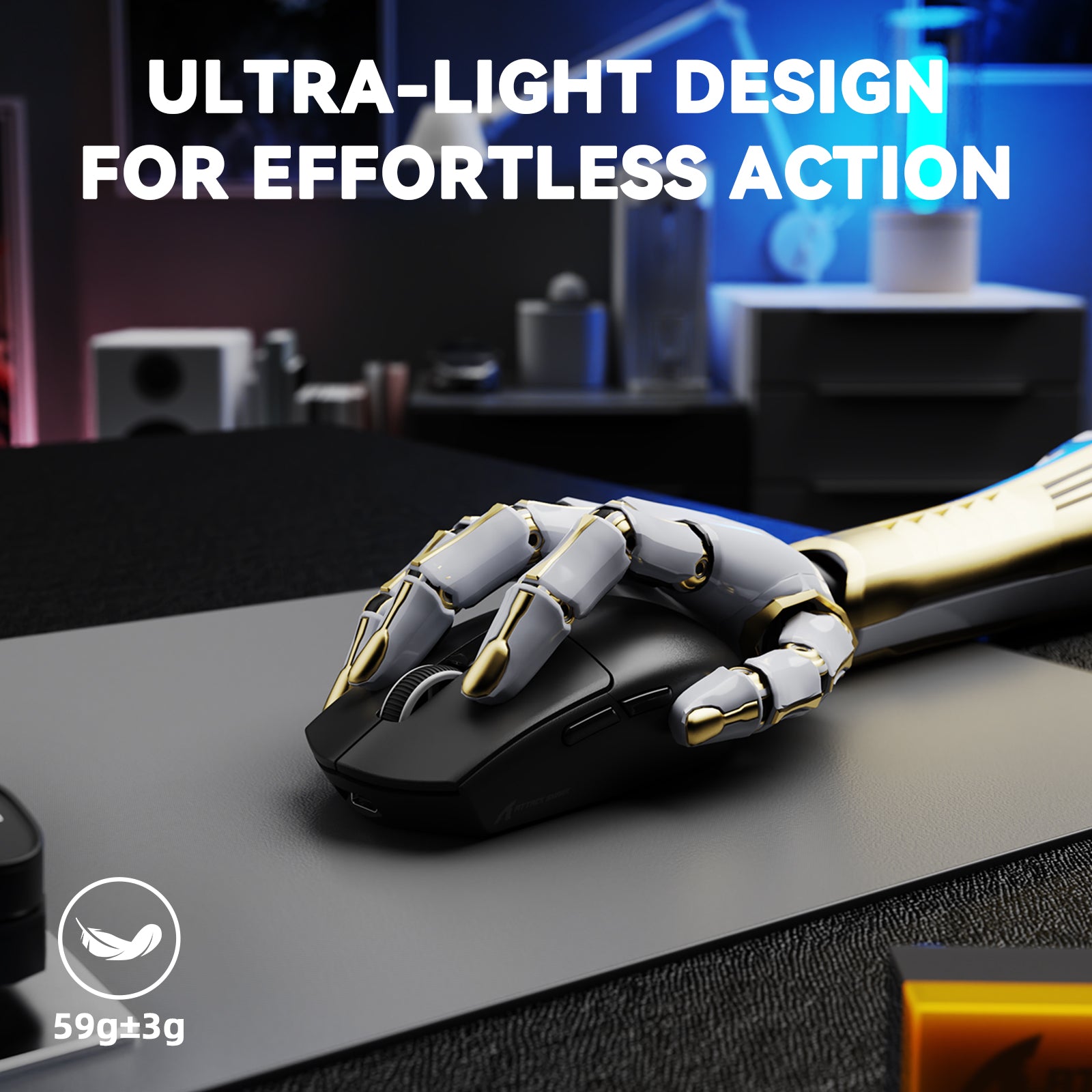 ATTACK SHARK G3PRO Tri-mode Draadloze Gaming Muis met Oplaad Dock 25000 DPI Ultra Lichtgewicht