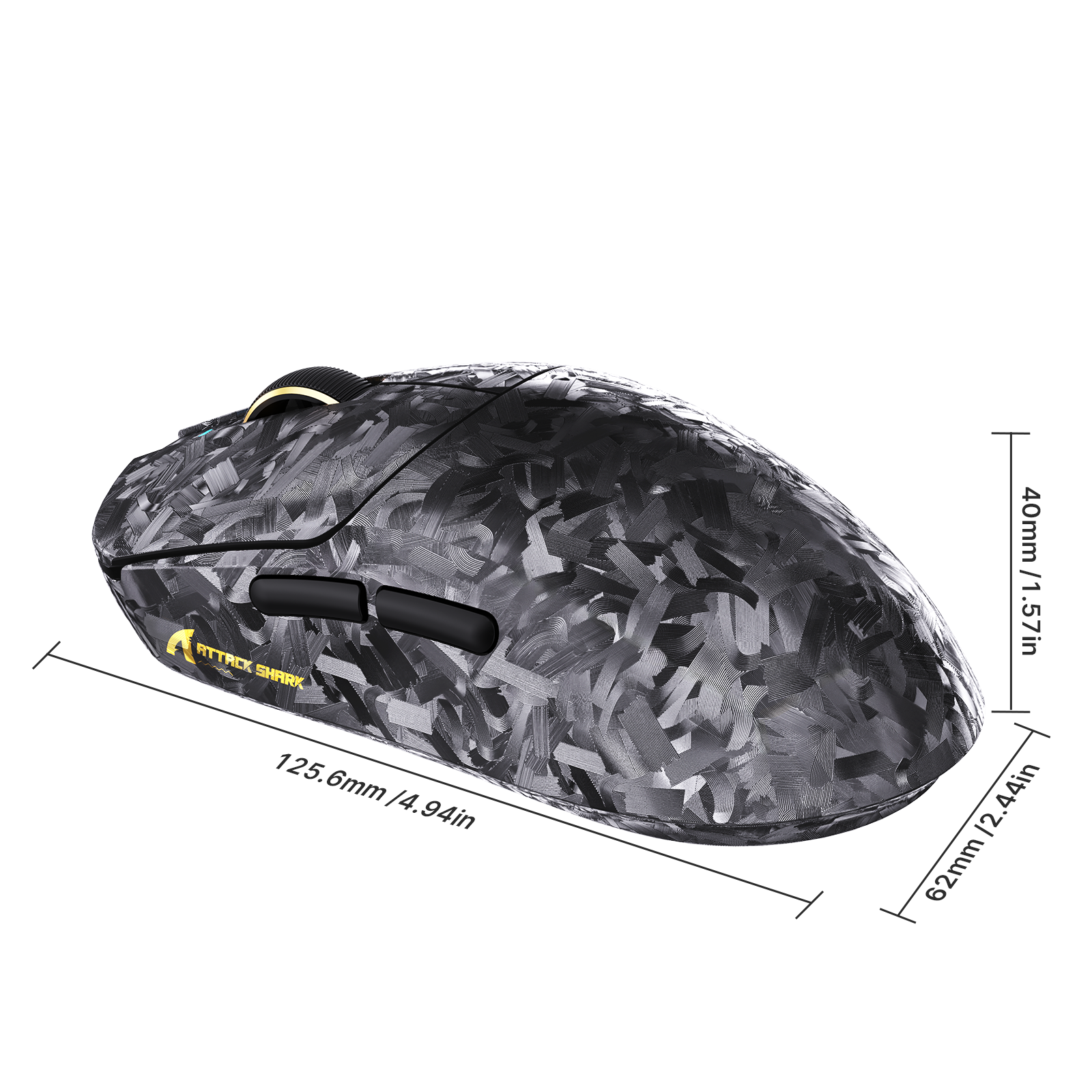 ATTACK SHARK RS3 ULTRA Carbon Fiber Draadloze PAW3955MAX Gaming Muis