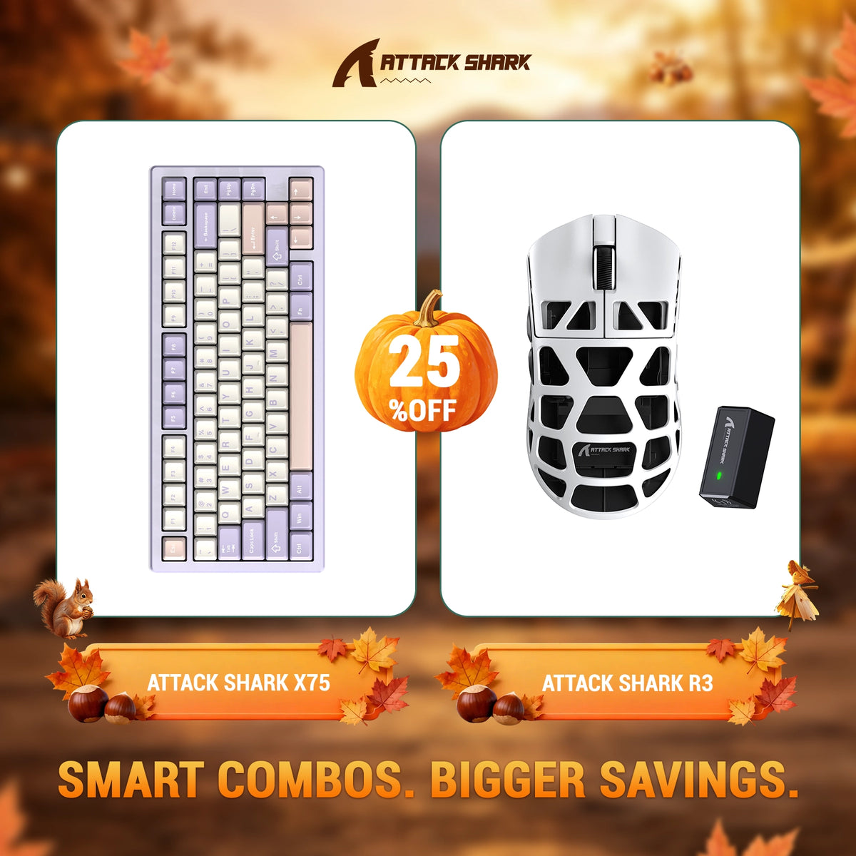 ATTACK SHARK X75 Volledig Aluminium Toetsenbord + R3 Magnesiumlegering Gaming Muis Bundel