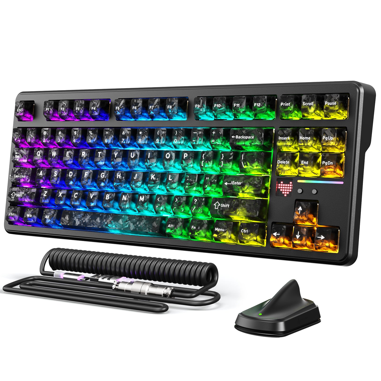 ATTACK SHARK X87 ULTRA Draadloos Gaming Toetsenbord met 8KHz Ontvanger en RGB Opgerolde Kabel
