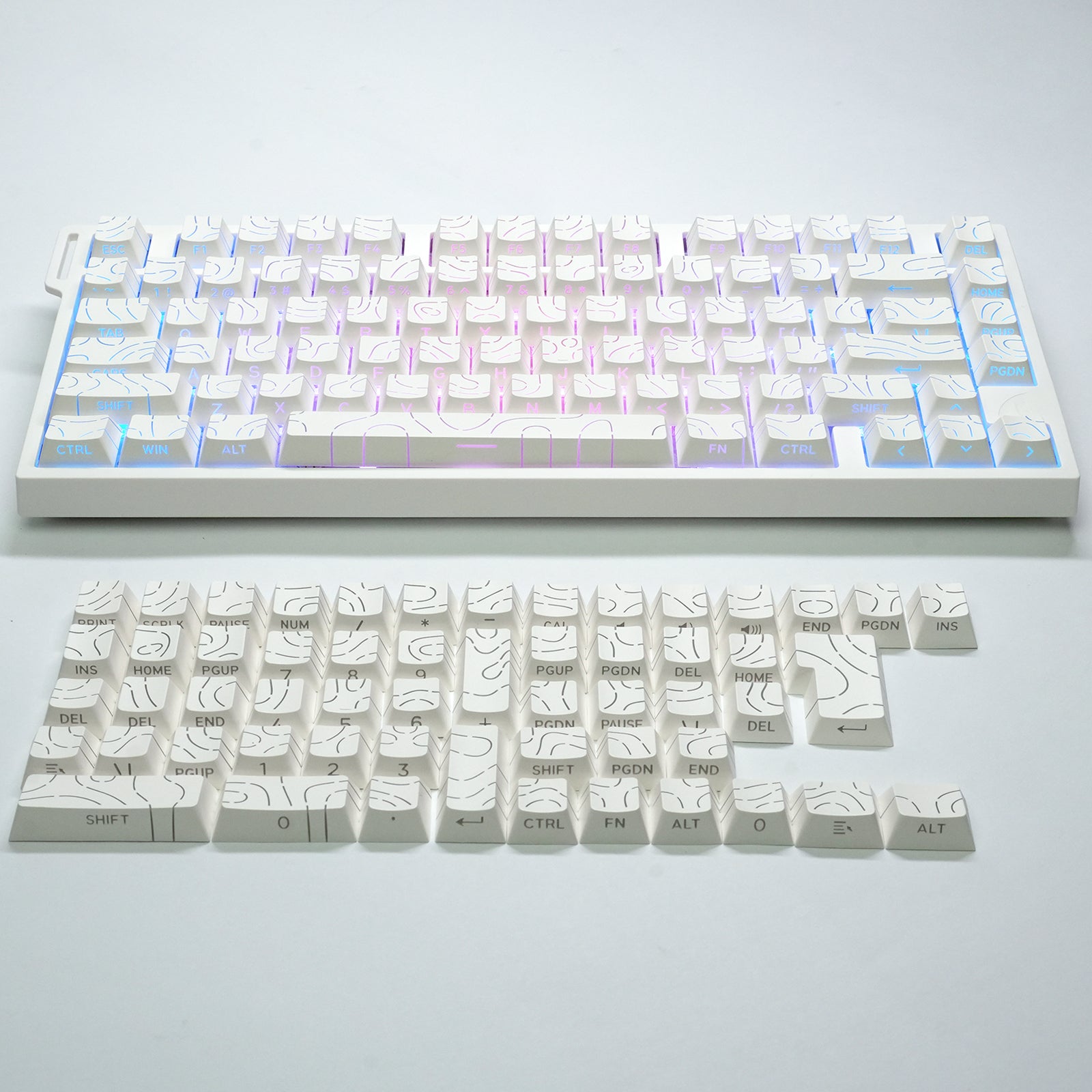 ATTACK SHARK SK06 135 toetsen, doorschijnende keycaps, ANSI/ISO