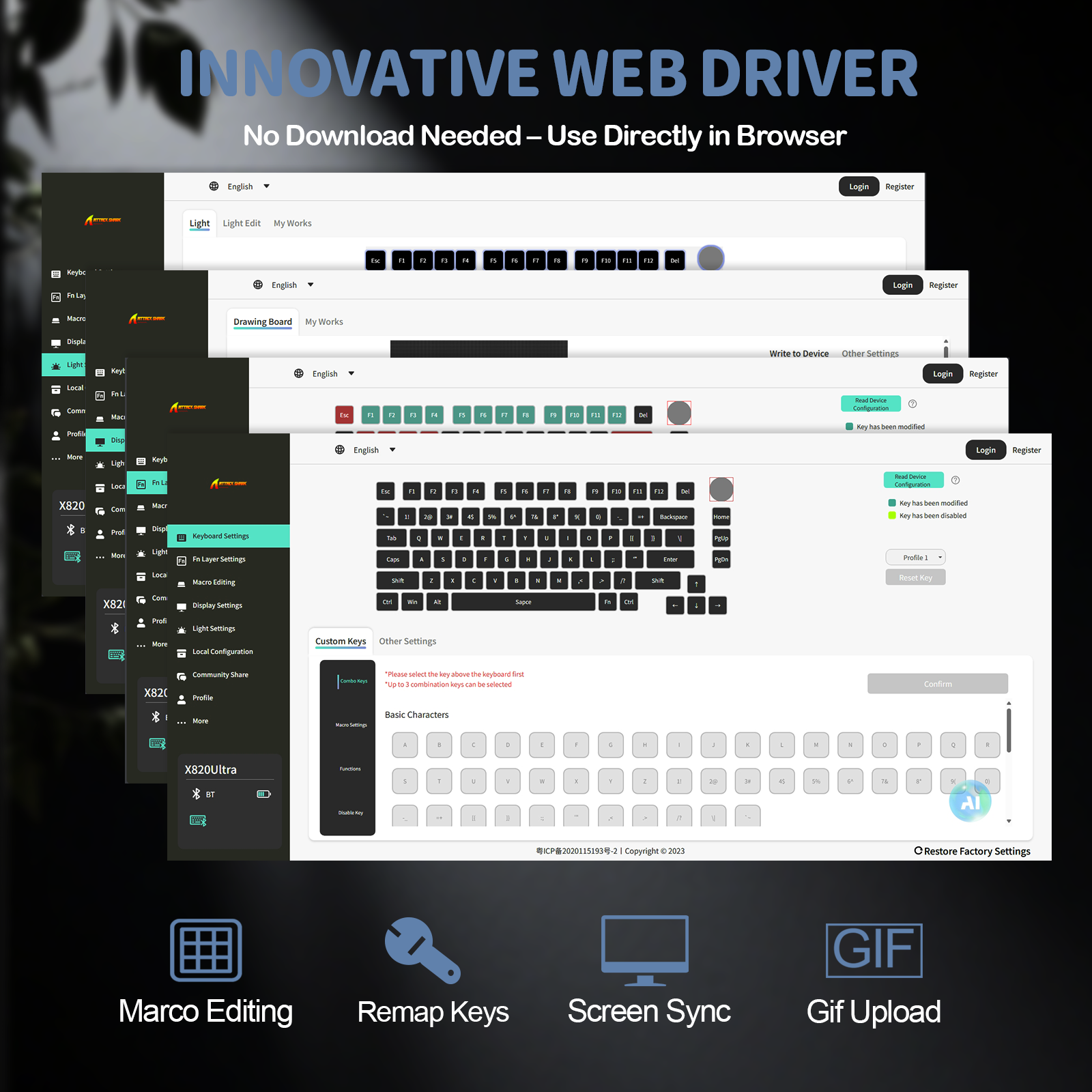 ATTACK SHARK X820Ultra Tri-mode Gasket Mechanical Keyboard