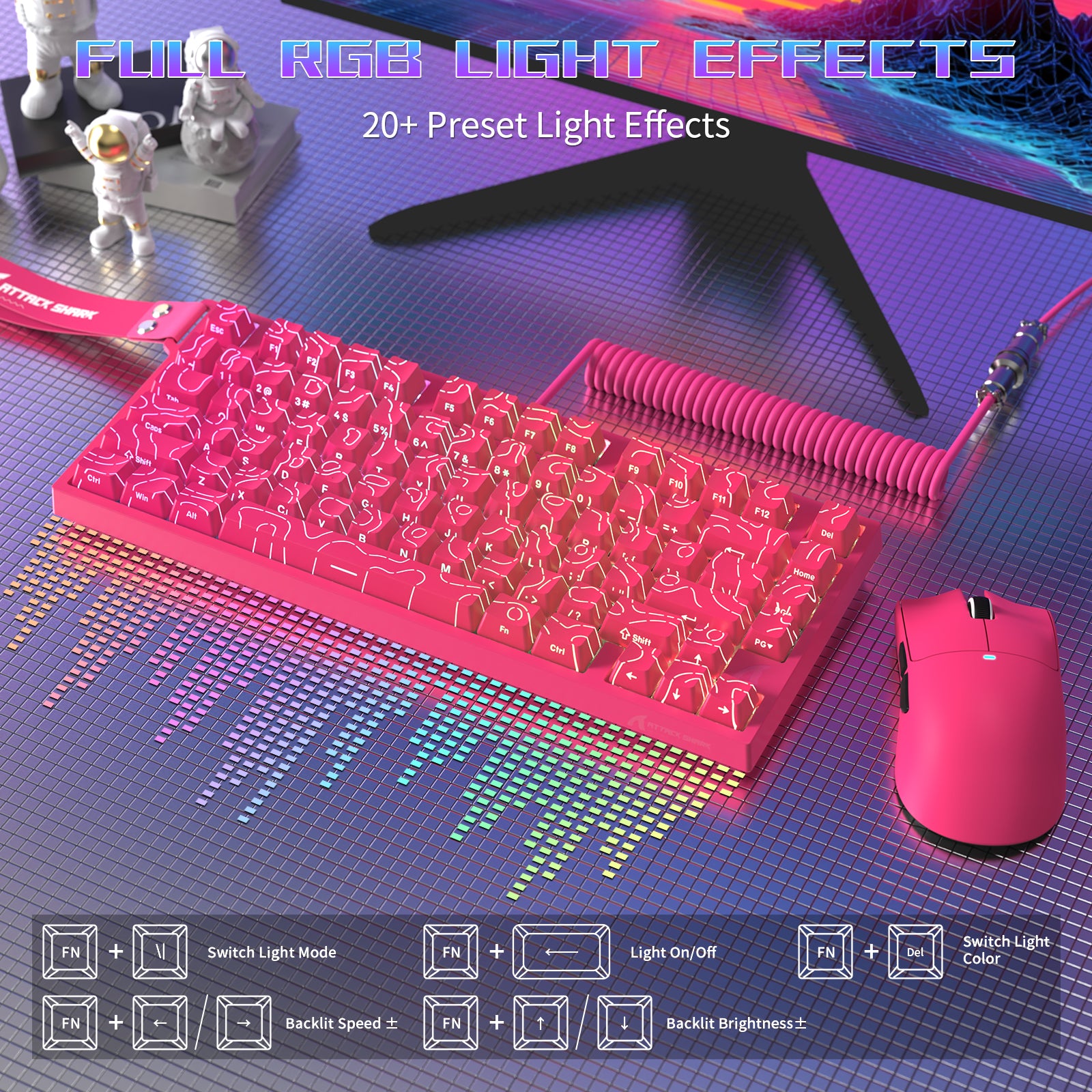 ATTACK SHARK R82 HE Bedraad 75% Gaming Toetsenbord met C01ULTRA LED Kabel
