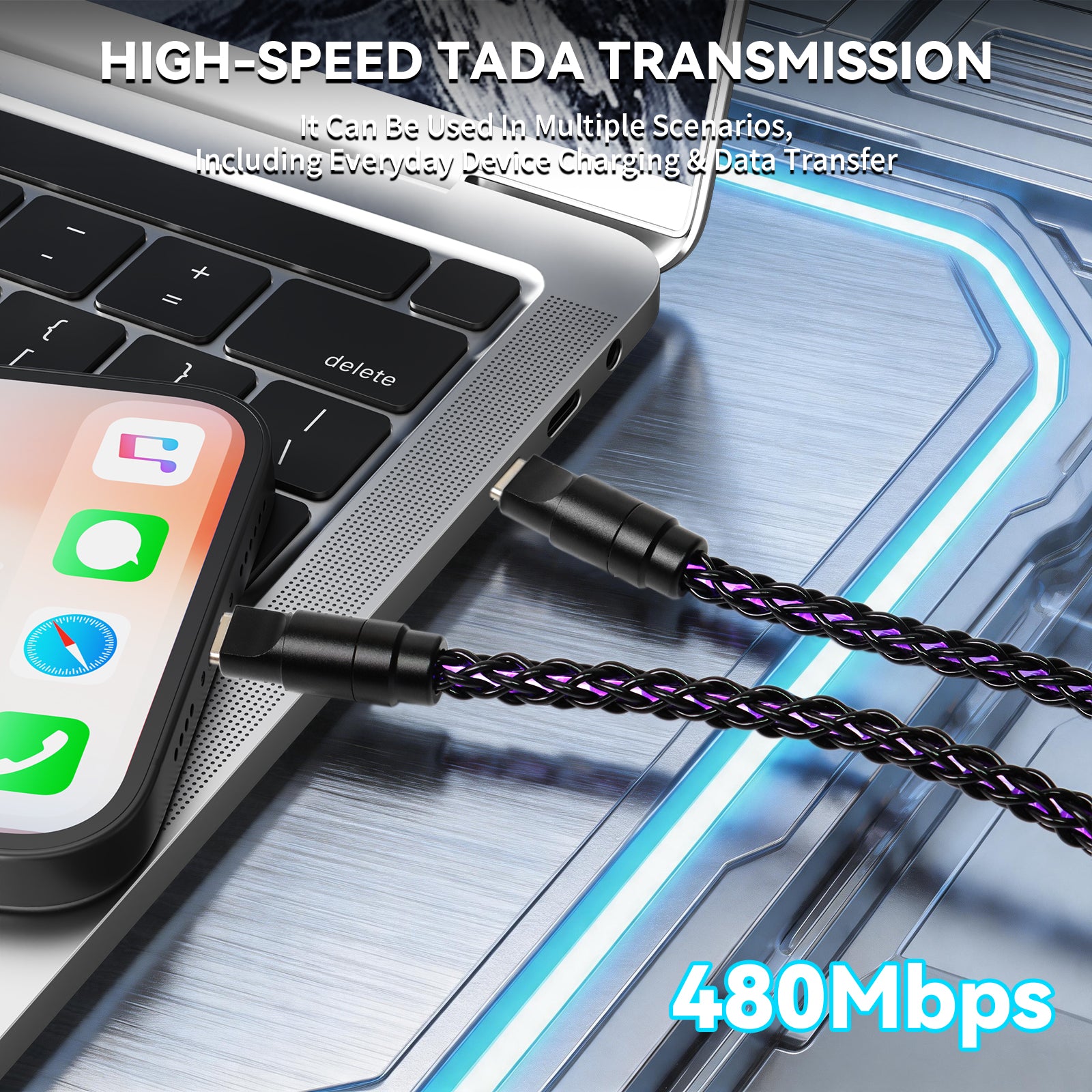 ATTACK SHARK C07 PRO 2-In-1 Type C Kabel voor 8KHz Gaming Toetsenbord/Muis