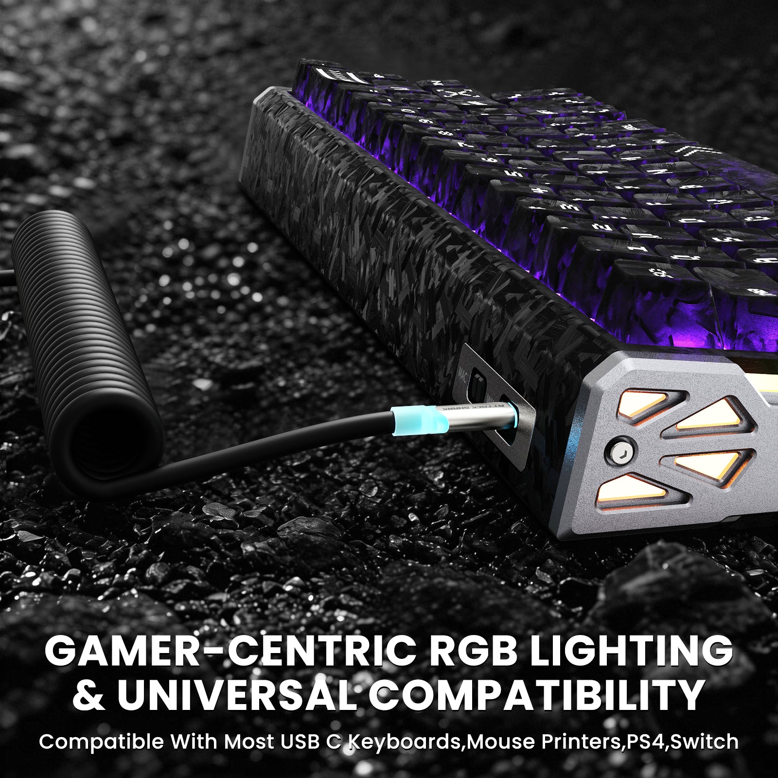 ATTACK SHARK R68 HE & X11 ULTRA Carbon Fiber Gaming Bundel met C01 ULTRA Opgerolde Kabel