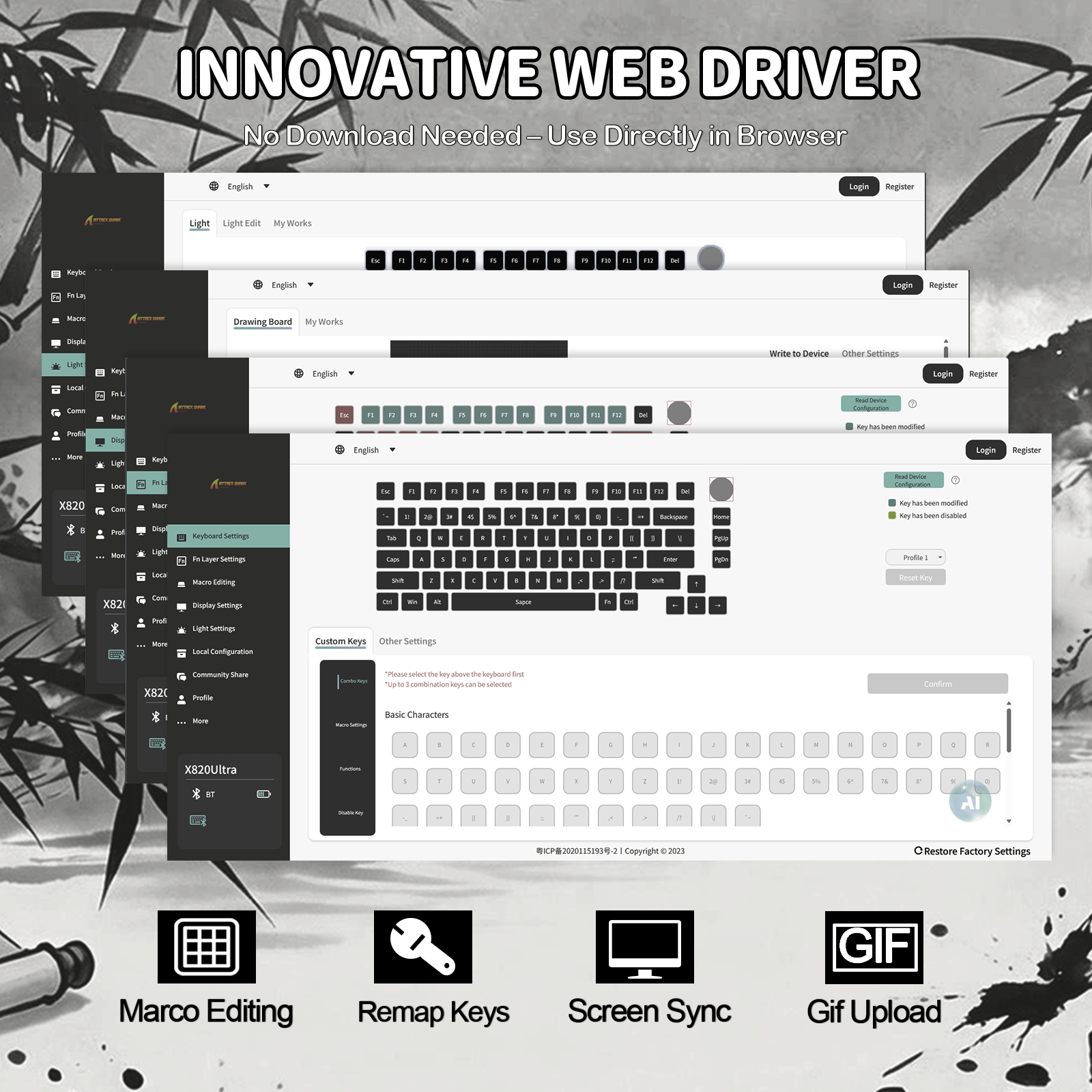 ATTACK SHARK X820Ultra Tri-mode Gasket Mechanical Keyboard