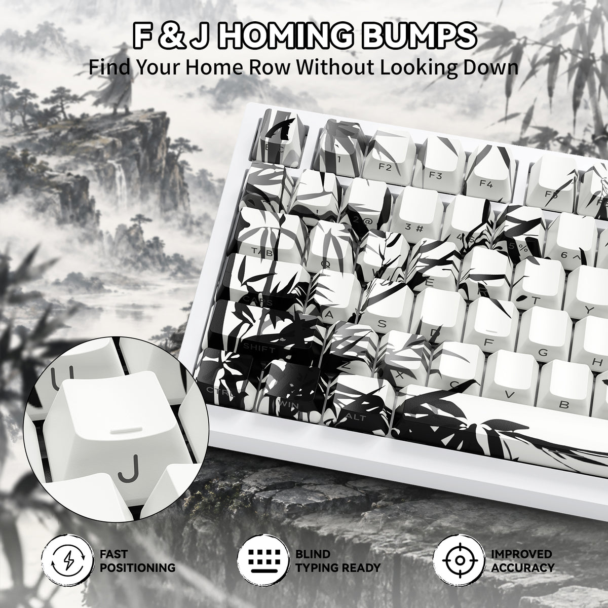 ATTACK SHARK SK02 129 toetsen PBT-keycaps met opdruk aan de zijkant, ANSI/ISO, Dolende Ridder
