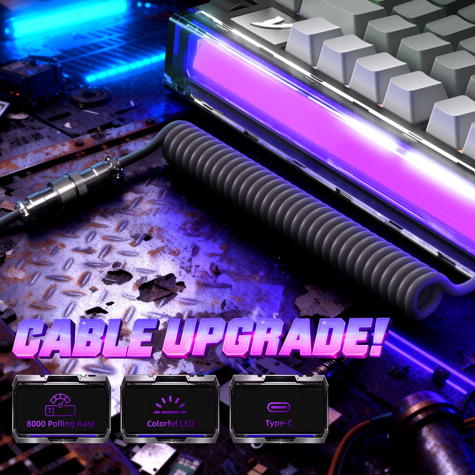 ATTACK SHARK R85 HE Rapid Trigger Toetsenbord met C01ULTRA LED Kabel