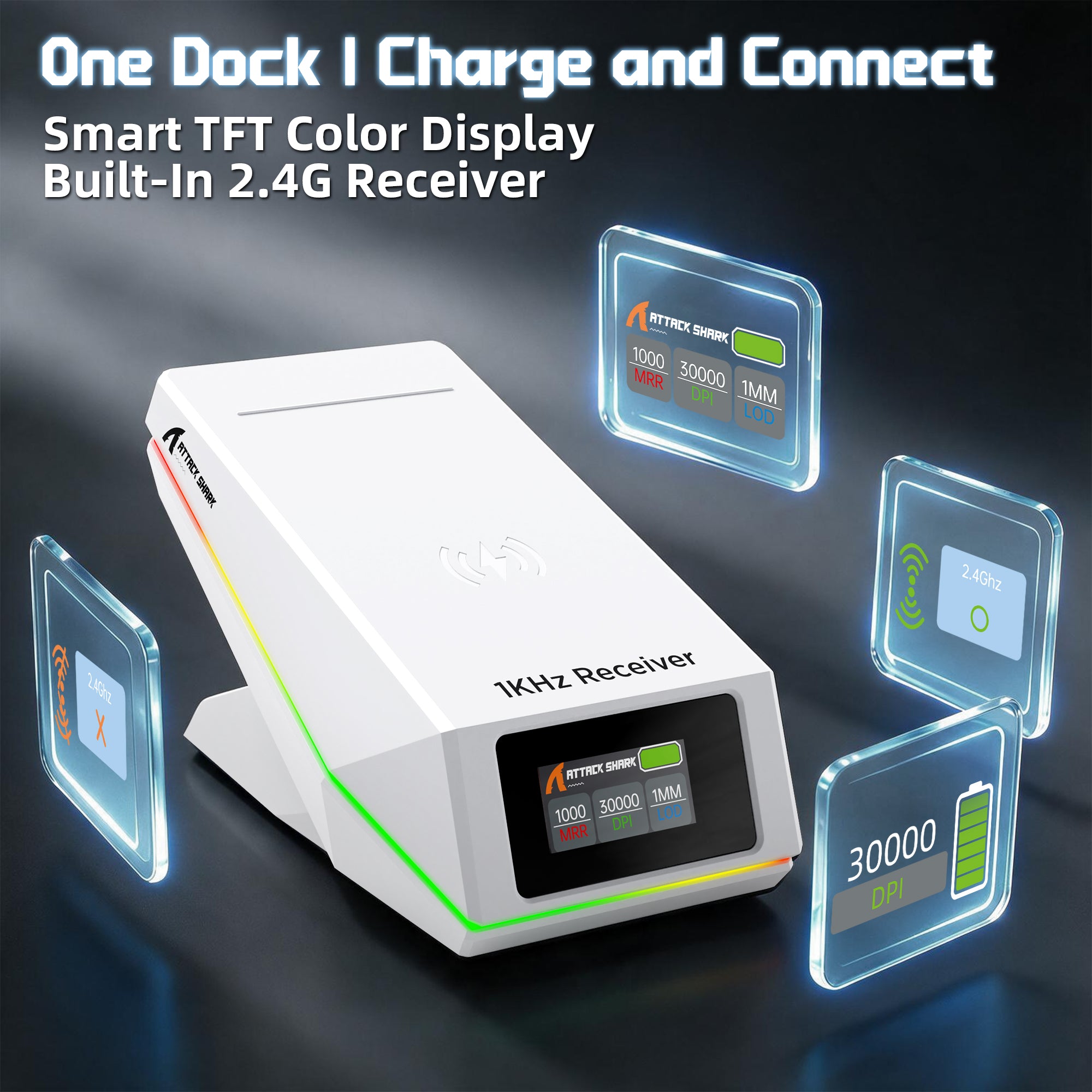 ATTACK SHARK X11 PRO V2 Draadloze Gaming Muis met TFT Display Oplaadstation