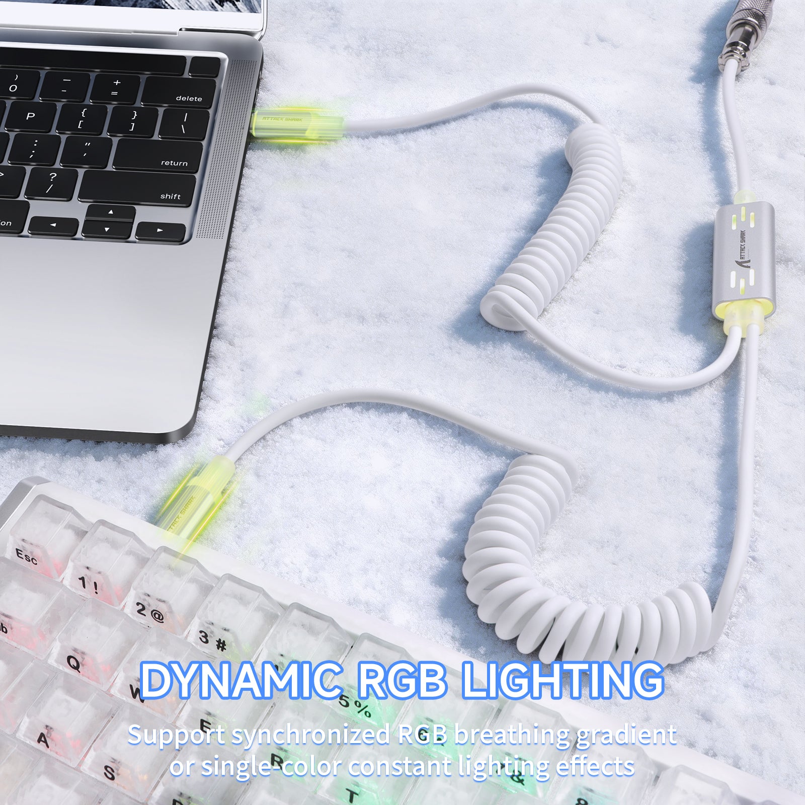 ATTACK SHARK C08 2-in-1 aangepaste luchtvaartkabel voor 8kHz magnetische toetsenborden