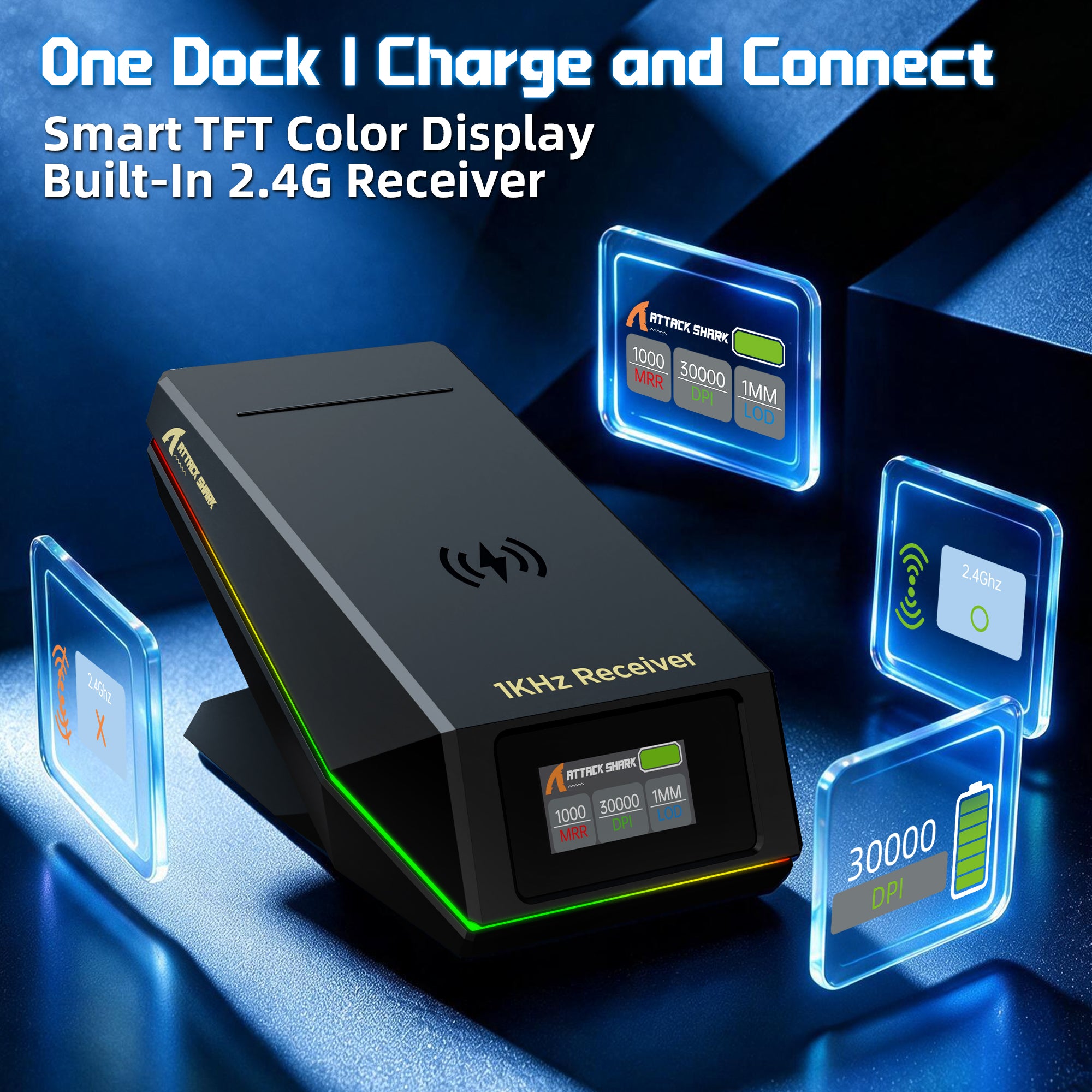 ATTACK SHARK X11 PRO V2 Draadloze Gaming Muis met TFT Display Oplaadstation