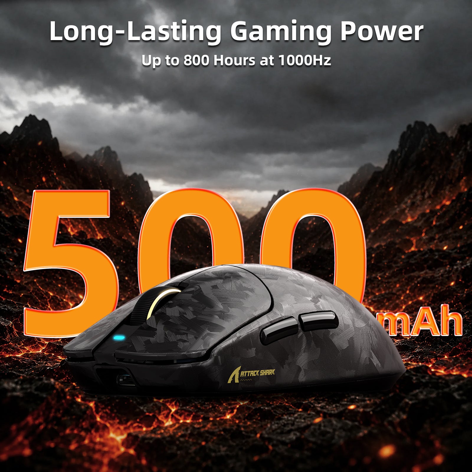 ATTACK SHARK RS3 ULTRA Carbon Fiber Draadloze PAW3955MAX Gaming Muis met C06 Ultra LED Kabel