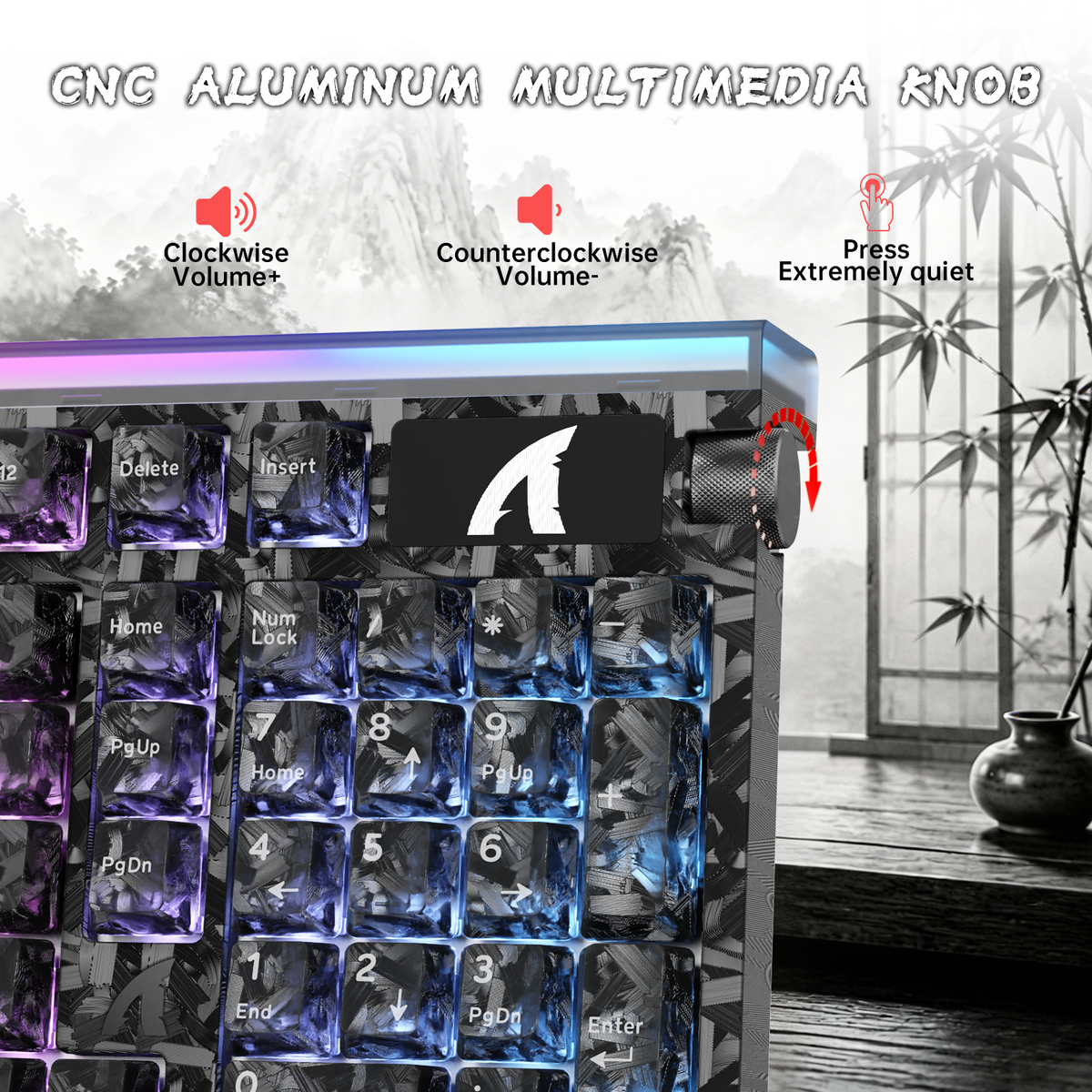 ATTACK SHARK R98 HE Carbon Fiber Bedraad Sneltoets Magnetische Schakelaar Toetsenbord Met C01 Ultra RGB Opgerolde Kabel
