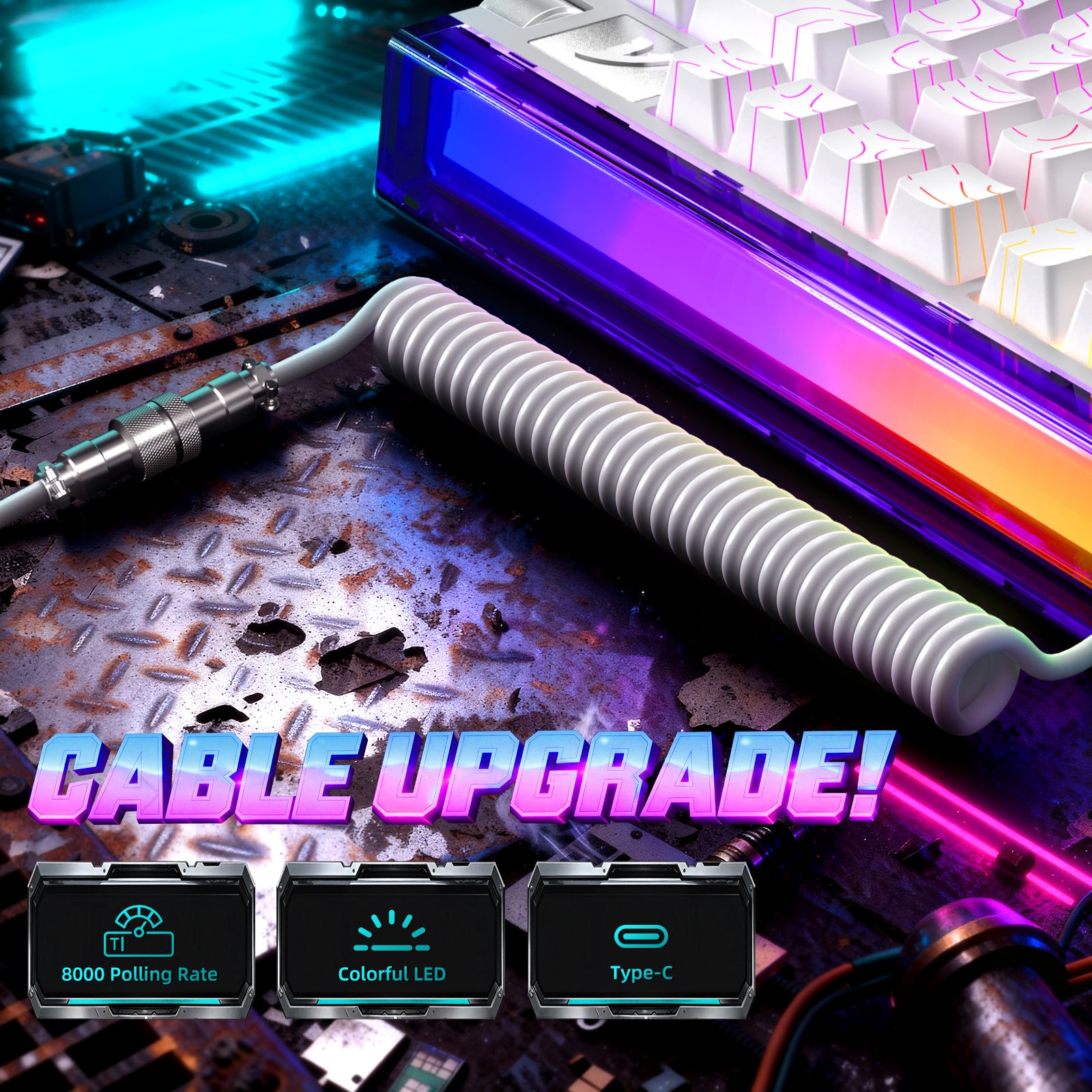 ATTACK SHARK R85 HE Rapid Trigger Toetsenbord met C01ULTRA LED Kabel