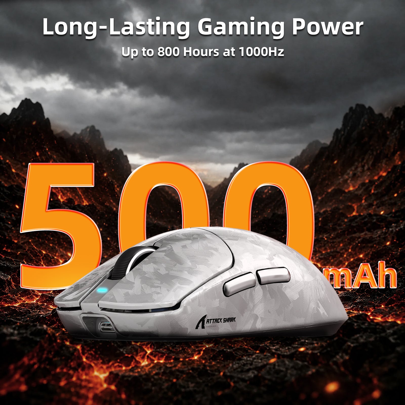 ATTACK SHARK RS3 ULTRA Carbon Fiber Draadloze PAW3955MAX Gaming Muis met C06 Ultra LED Kabel