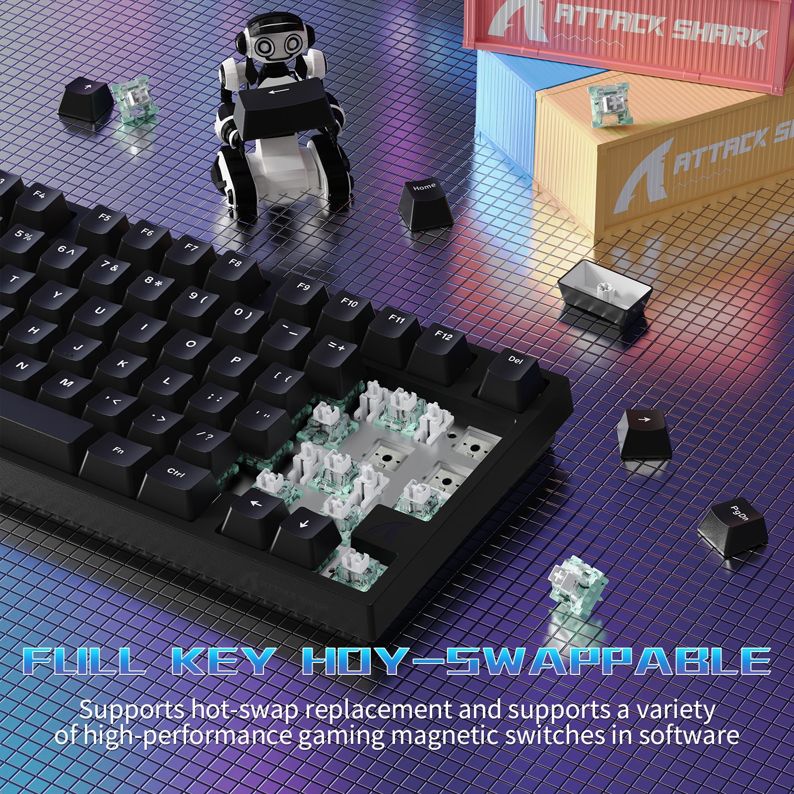 ATTACK SHARK R82 HE Bedraad 75% Gaming Toetsenbord met C01ULTRA LED Kabel