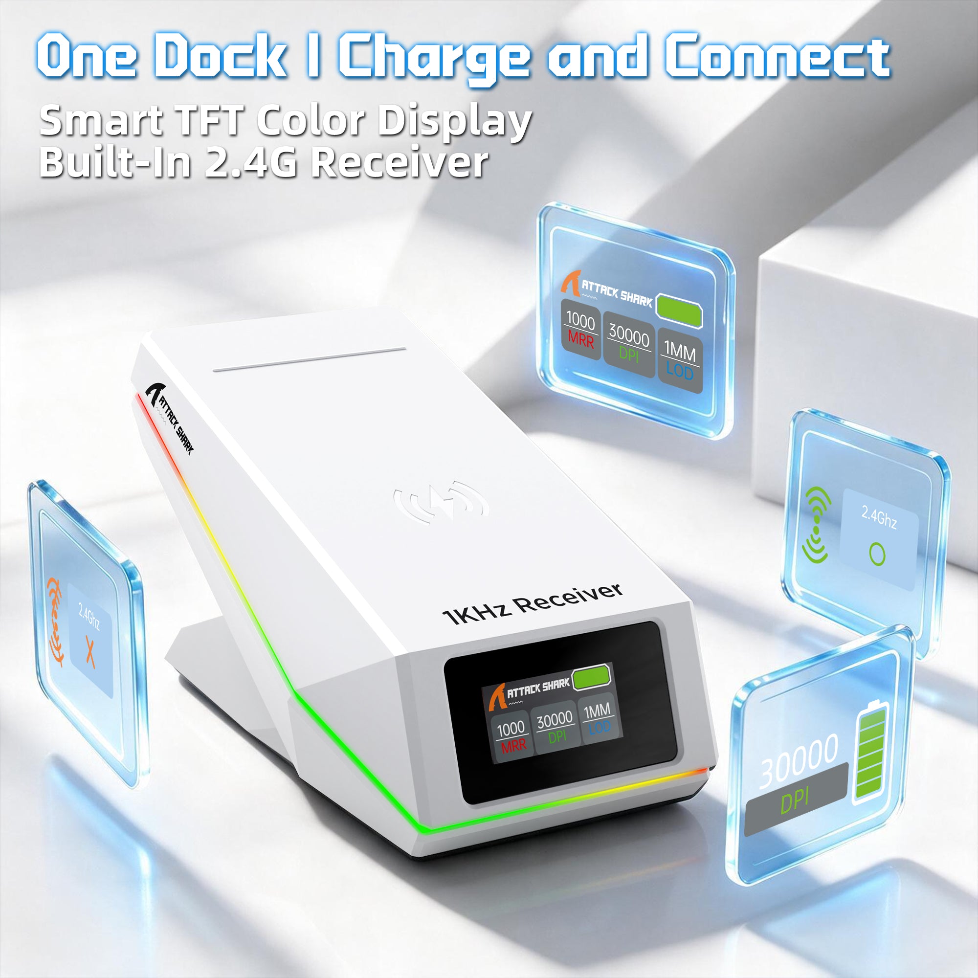 ATTACK SHARK X11 PRO V2 Draadloze Gaming Muis met TFT Display Oplaadstation