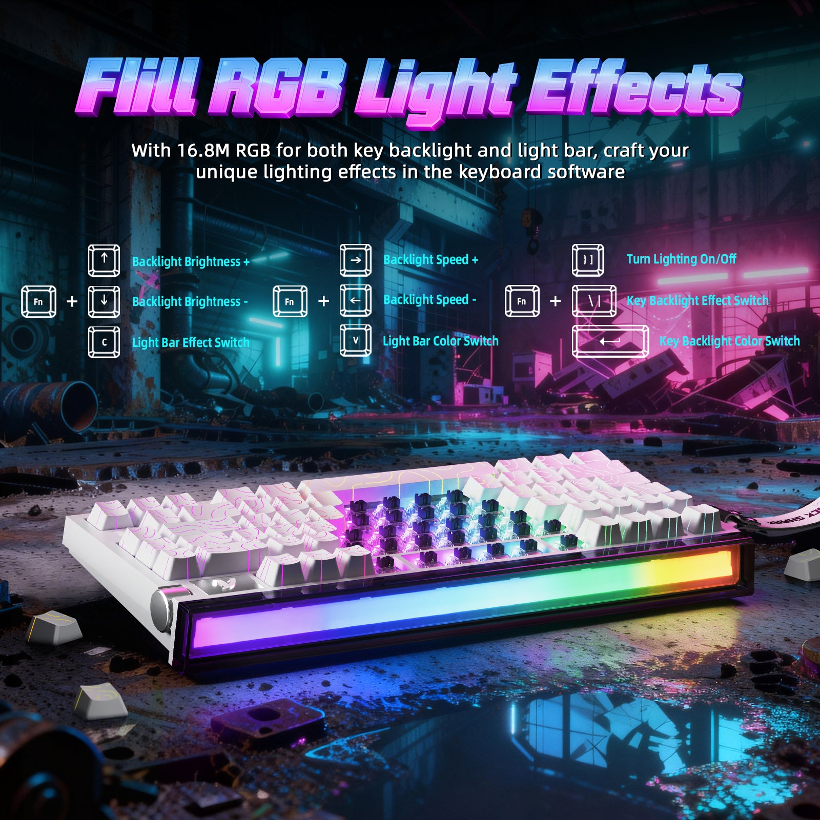 ATTACK SHARK R85 HE Rapid Trigger Toetsenbord met C01ULTRA LED Kabel