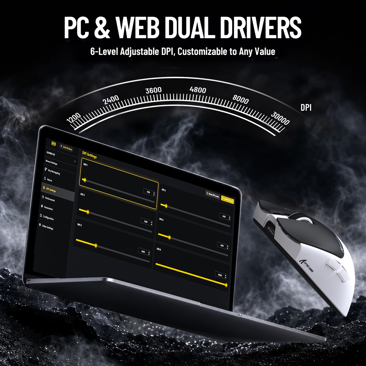 ATTACK SHARK X11 PRO V2 Draadloze Gaming Muis met TFT Display Oplaadstation met C06 Opgerolde Kabel
