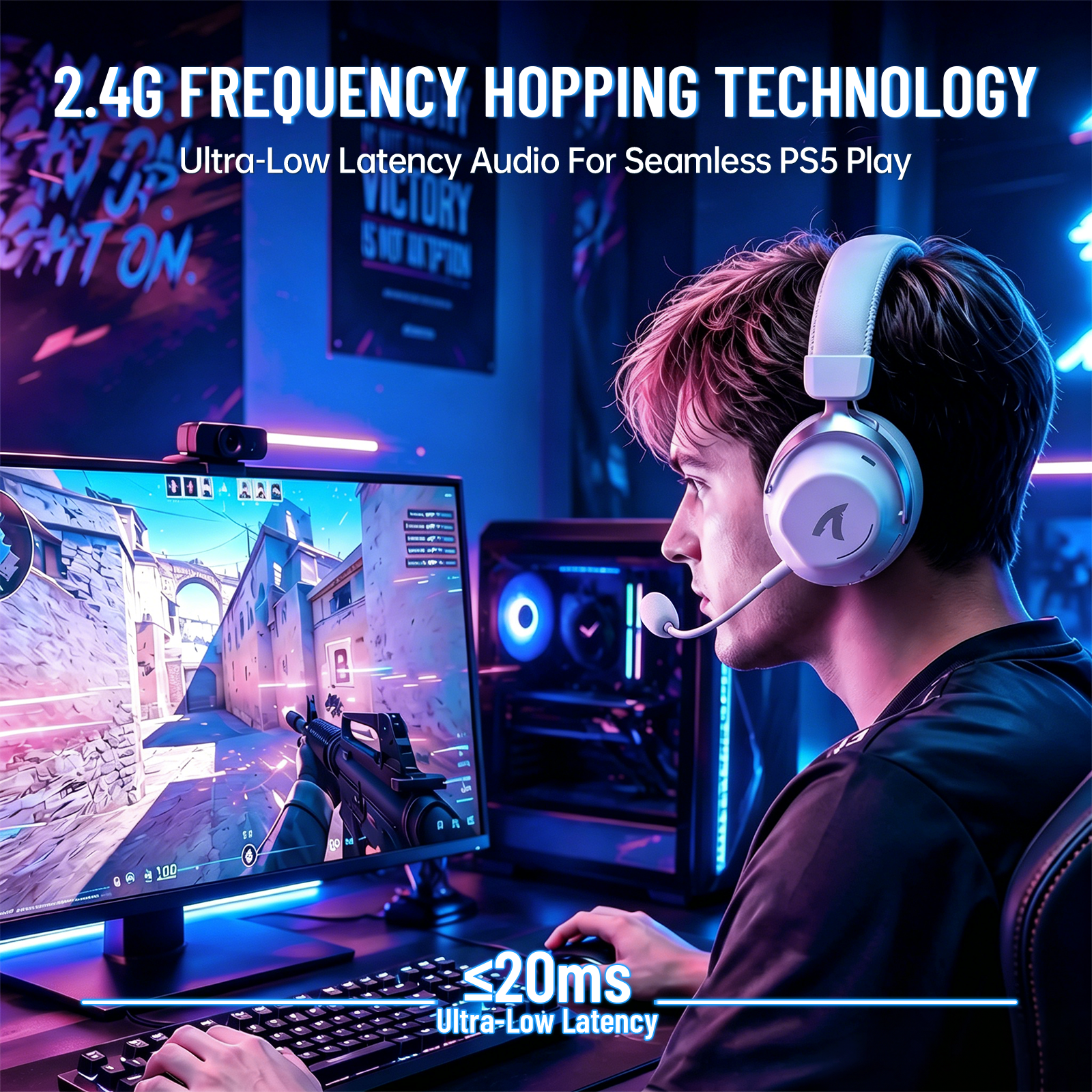 ATTACK SHARK L50 PRO Draadloze Gaming Headset met Drie Modi