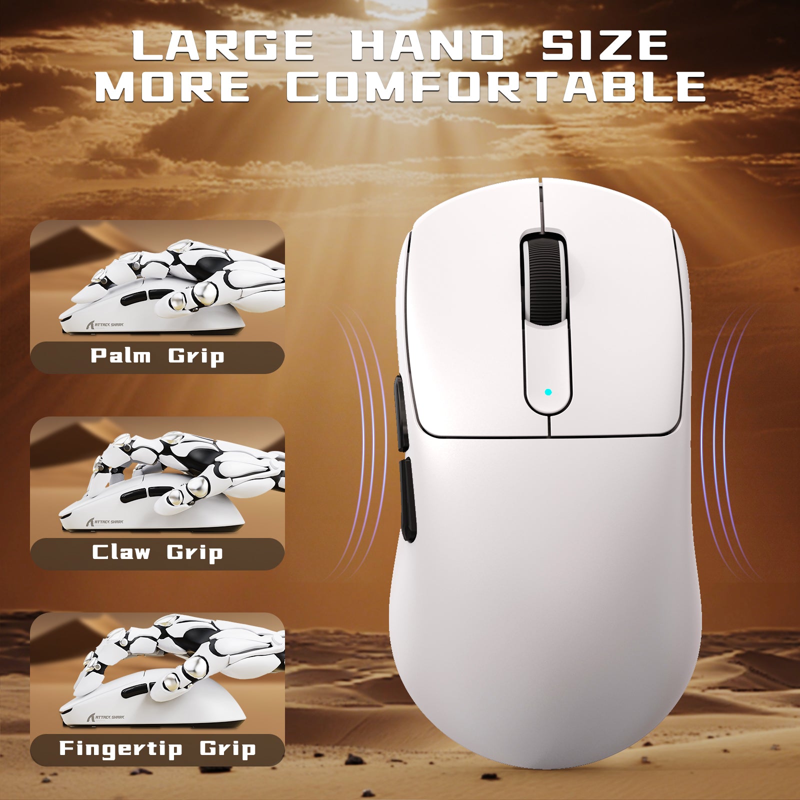 ATTACK SHARK V5 8KHz Draadloze PAW3950MAX Gaming Muis met C06 Ultra Kabel
