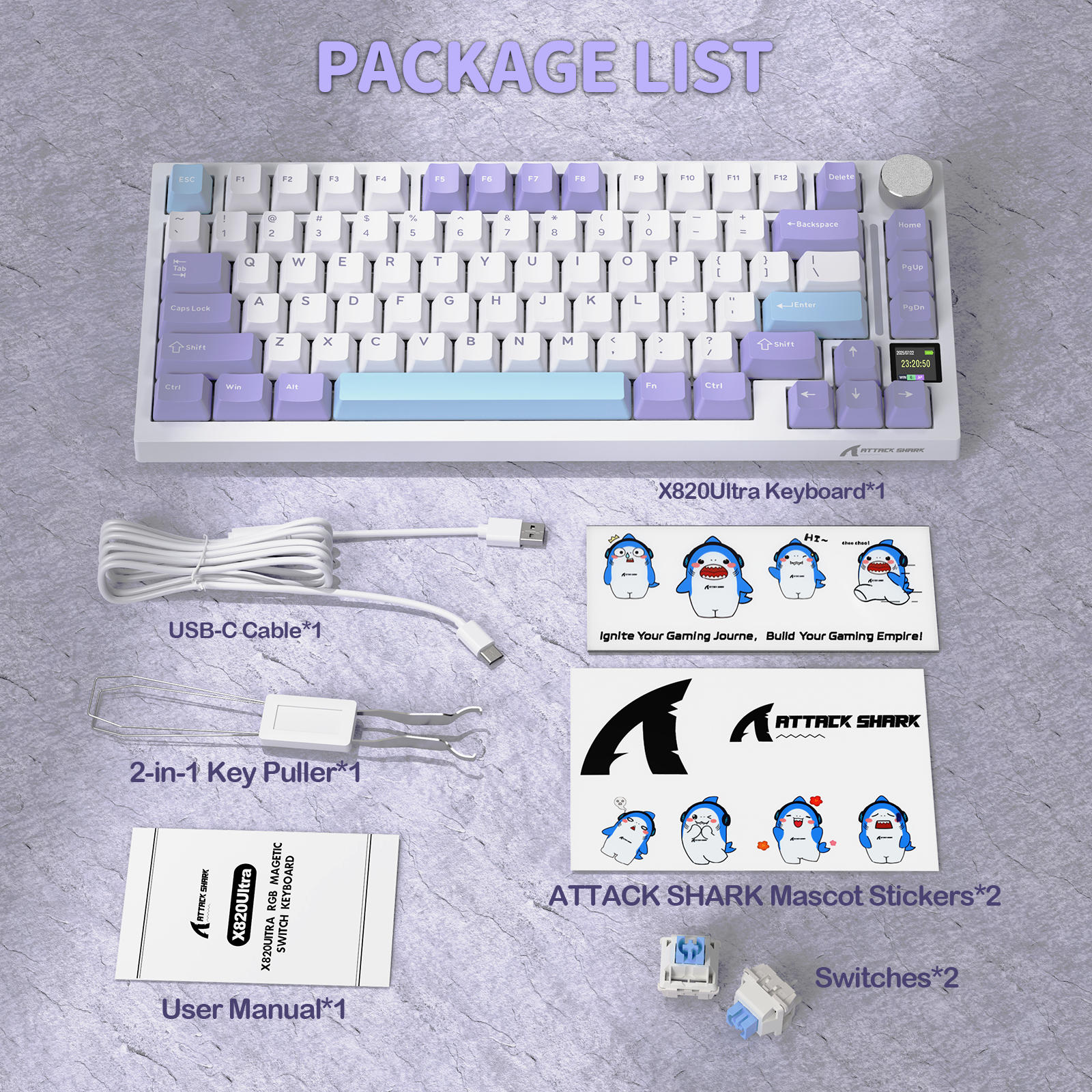 ATTACK SHARK X820Ultra Tri-mode Gasket Mechanical Keyboard