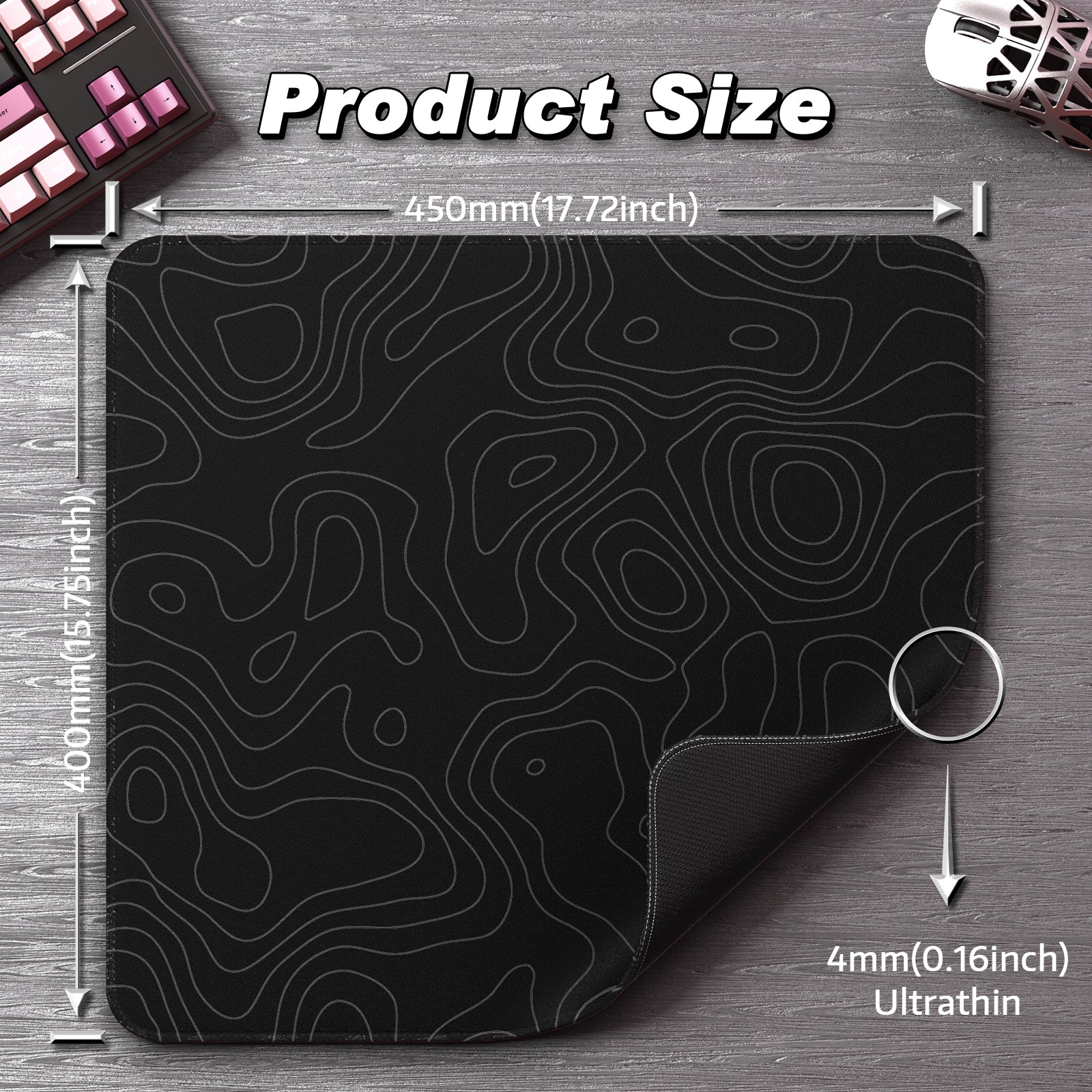 ATTACK SHARK CM02 eSport Gaming Muismat (450x400x4 MM)