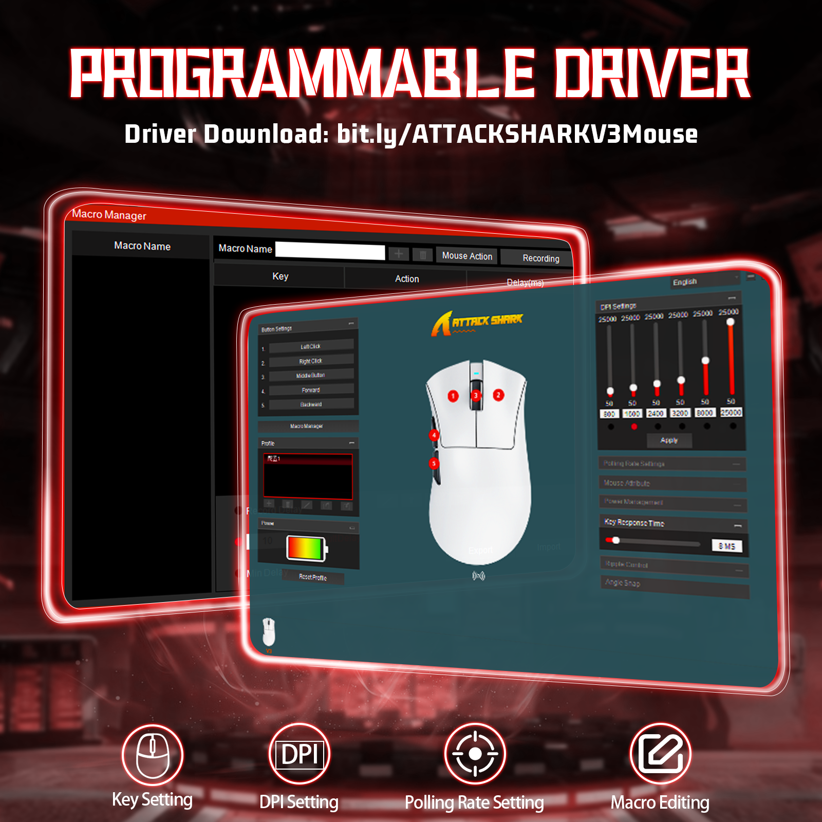 ATTACK SHARK V3 Ultra-Lichte Driemodi Gaming Muis