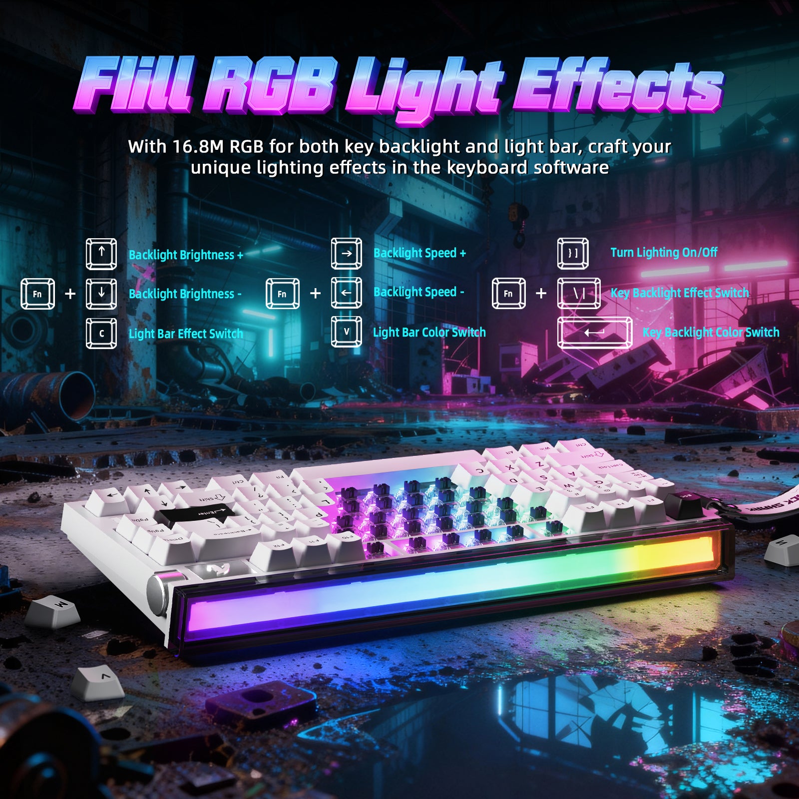 ATTACK SHARK R85 HE Rapid Trigger Toetsenbord met C01ULTRA LED Kabel