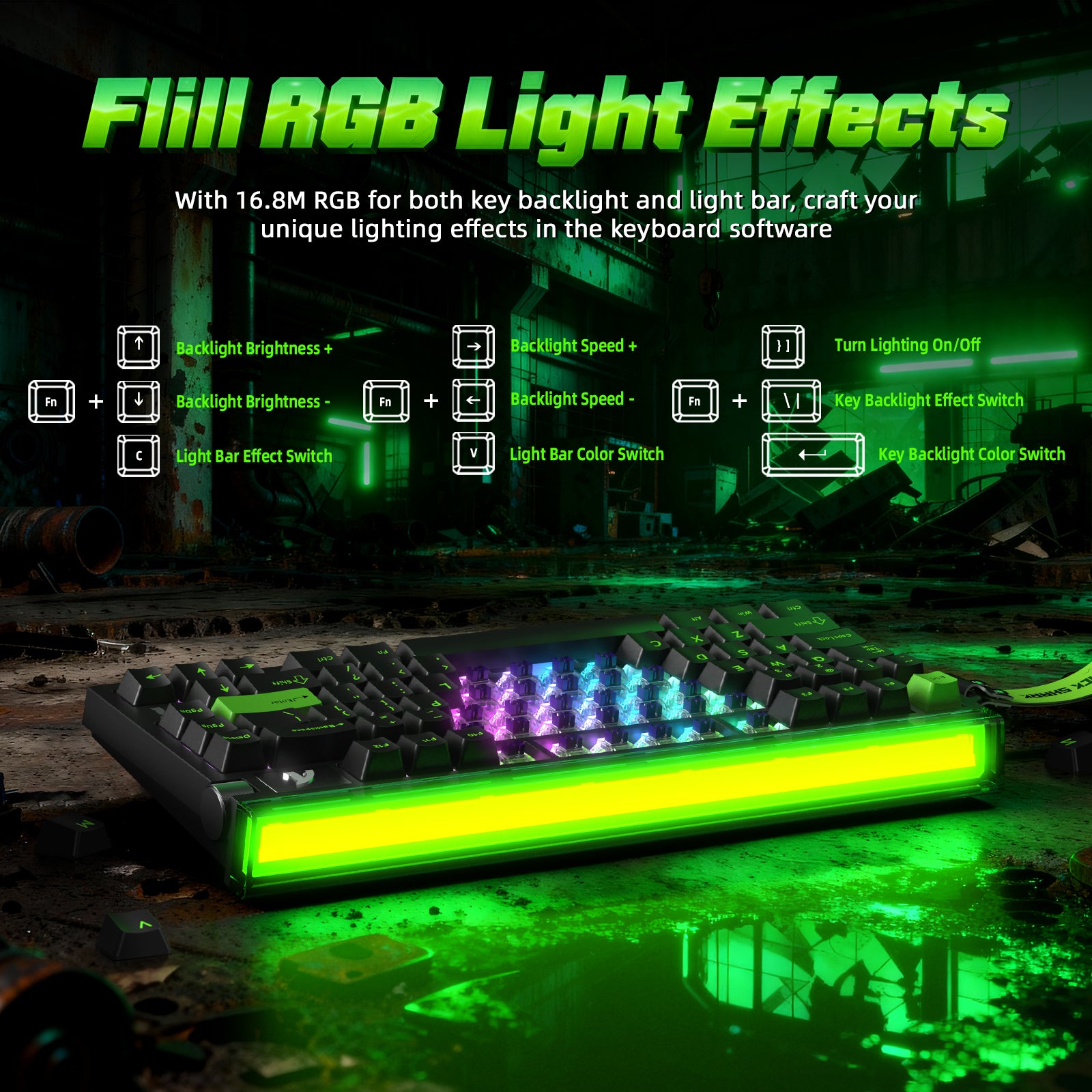 ATTACK SHARK R85 HE Rapid Trigger Toetsenbord met C01ULTRA LED Kabel