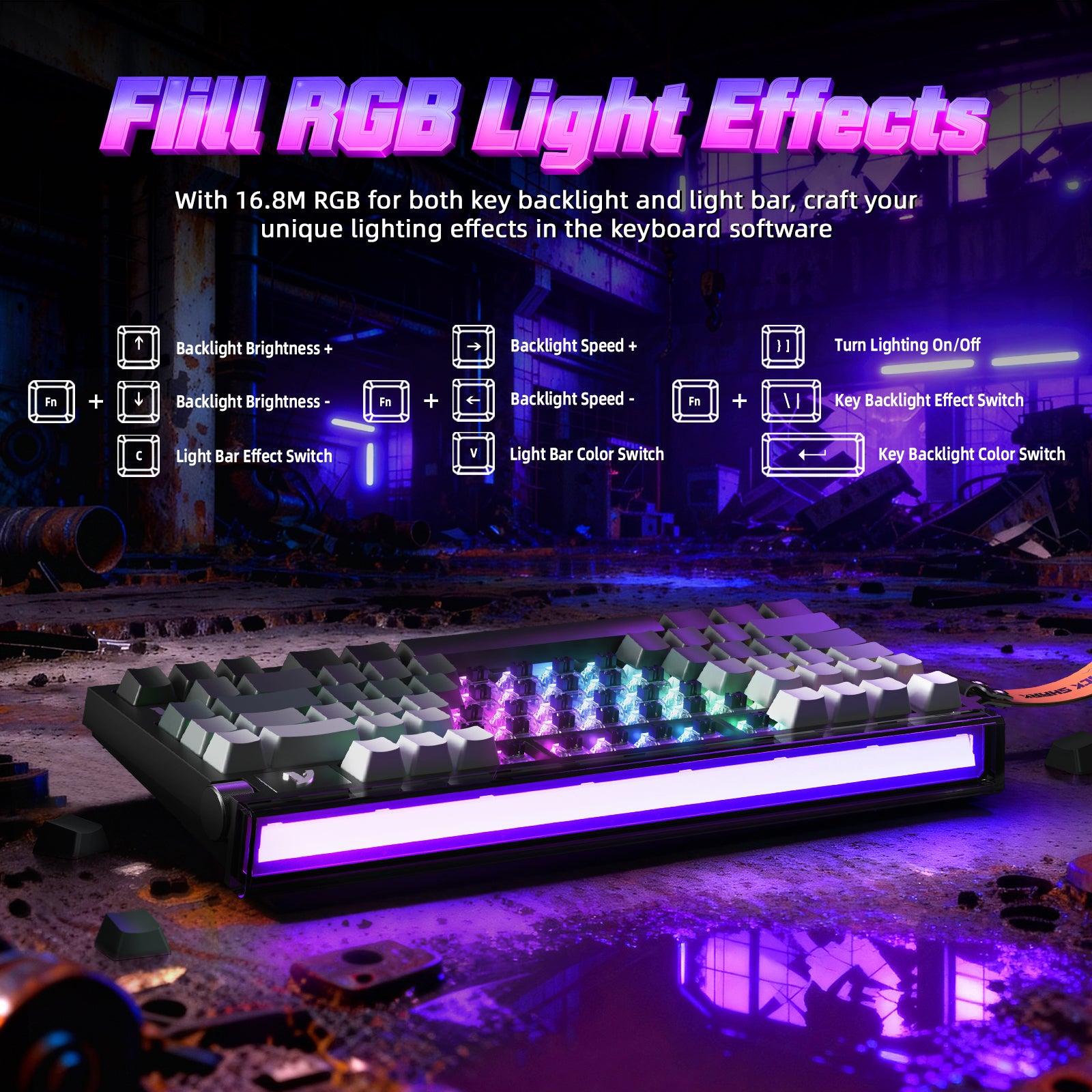 ATTACK SHARK R85 HE Rapid Trigger Toetsenbord met C01ULTRA LED Kabel