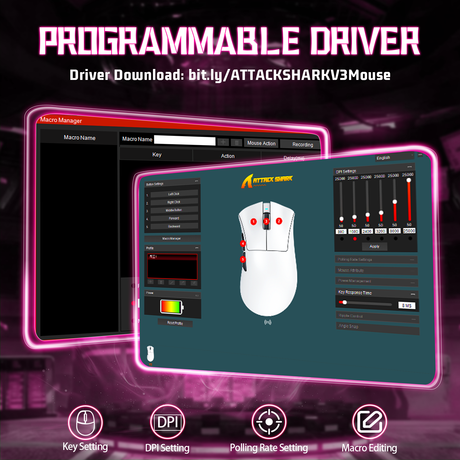 ATTACK SHARK V3 Ultra-Lichte Driemodi Gaming Muis