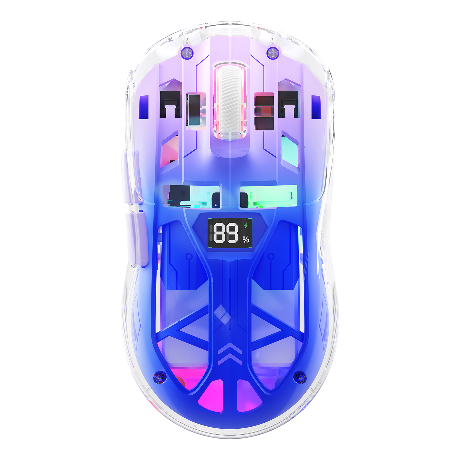 ATTACK SHARK A2 Transparante RGB Draadloze Muis met Batterijniveauweergave