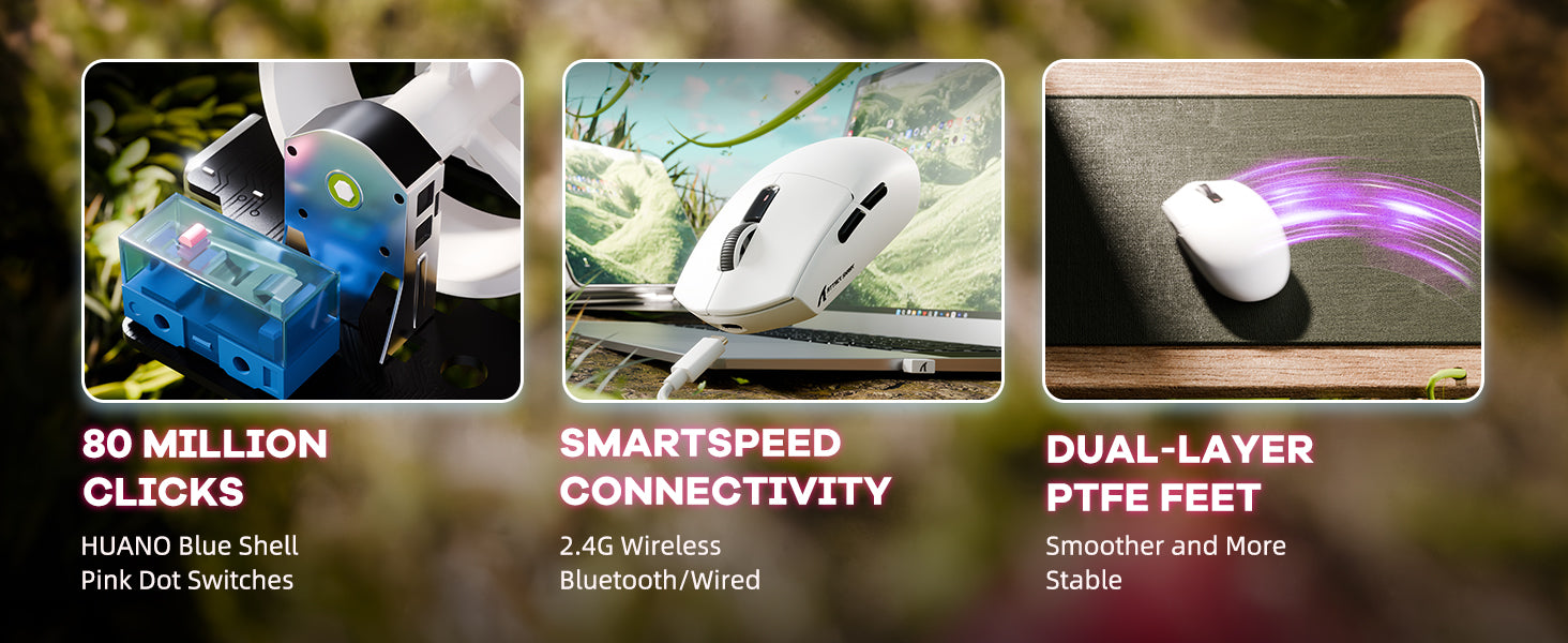 ATTACK SHARK G3 Tri-mode Wireless Gaming Mouse 25000 DPI Ultra Lightweight