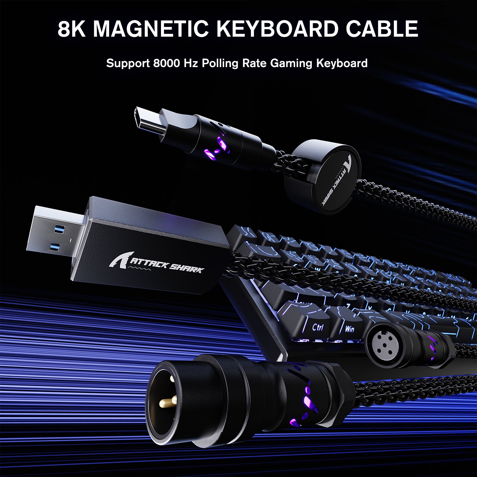 ATTACK SHARK C07 Aangepaste Aviator Kabel voor 8KHz Magnetisch Toetsenbord