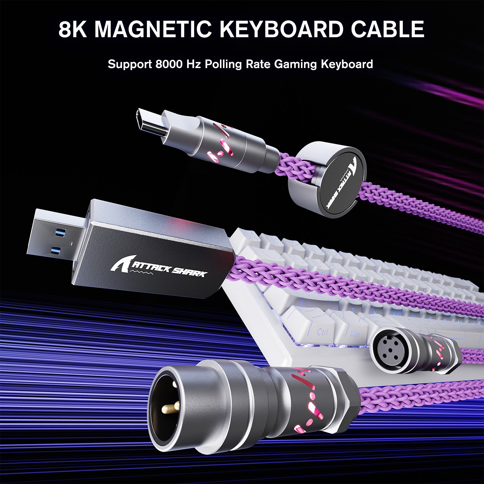 ATTACK SHARK C07 Aangepaste Aviator Kabel voor 8KHz Magnetisch Toetsenbord