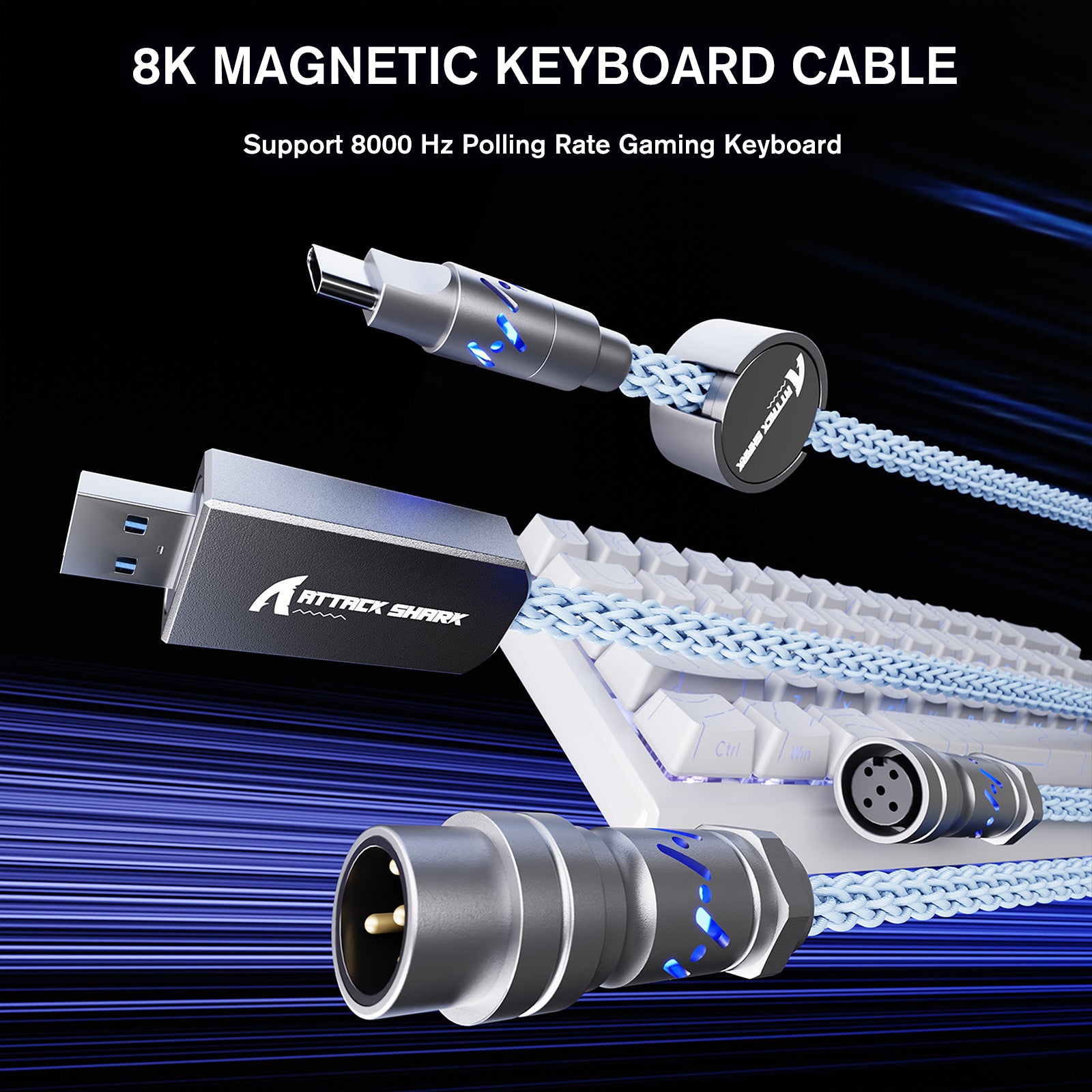 ATTACK SHARK C07 Aangepaste Aviator Kabel voor 8KHz Magnetisch Toetsenbord