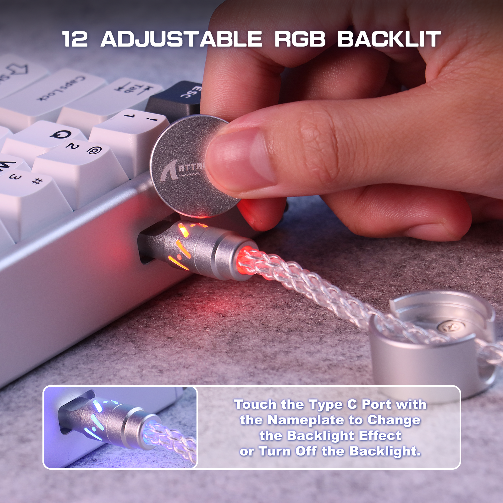 ATTACK SHARK C07 Aangepaste Aviator Kabel voor 8KHz Magnetisch Toetsenbord