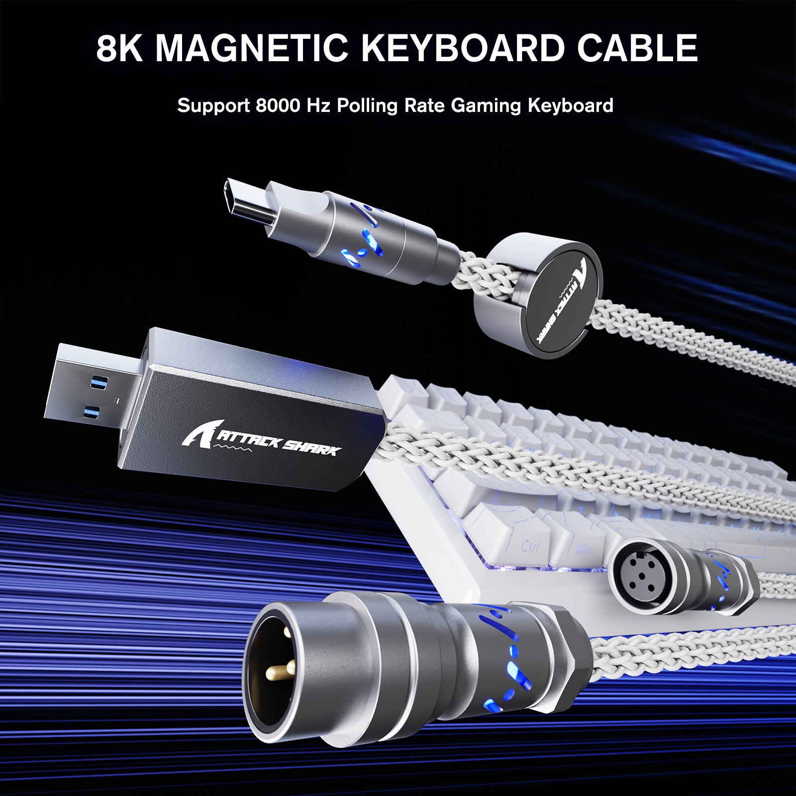 ATTACK SHARK C07 Aangepaste Aviator Kabel voor 8KHz Magnetisch Toetsenbord