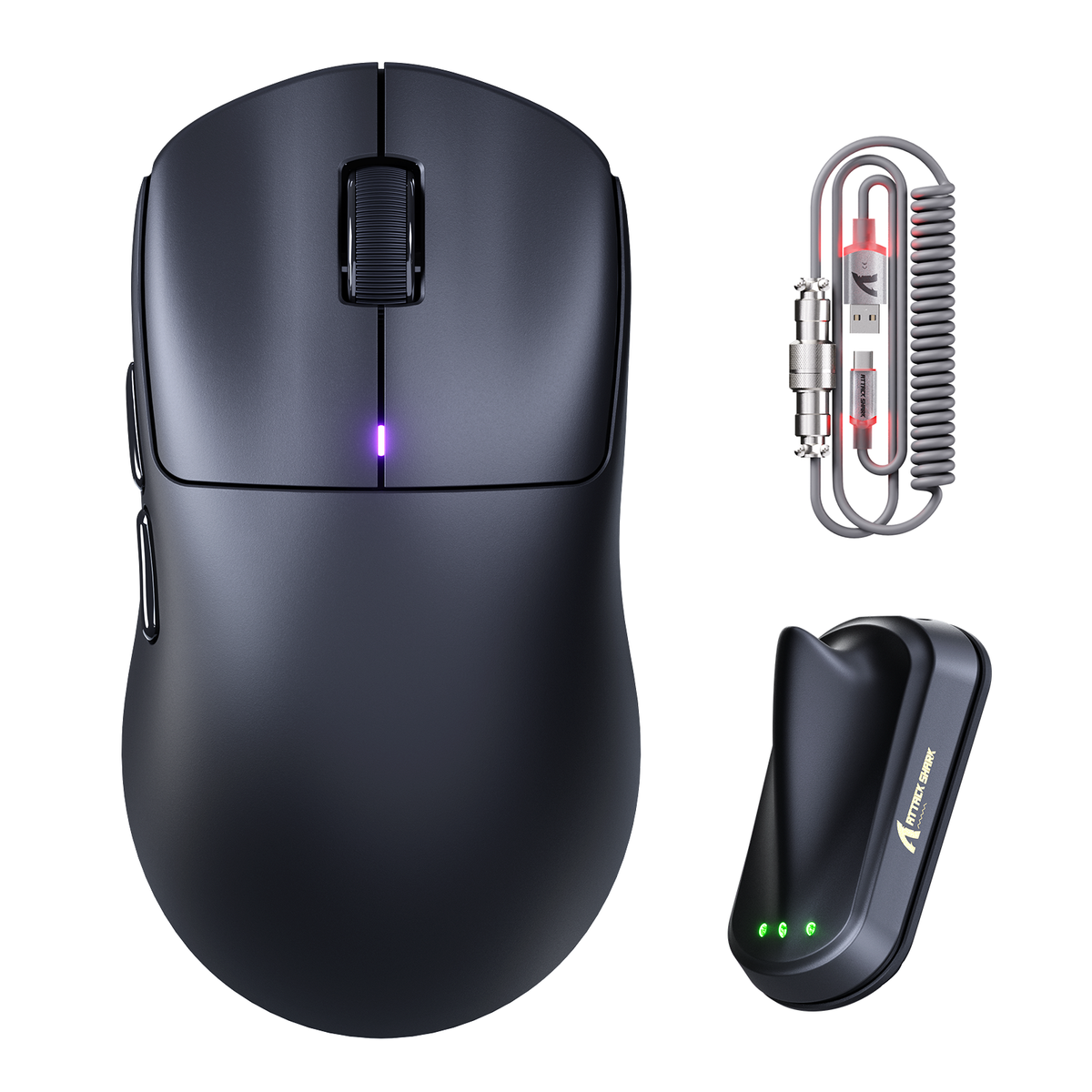 ATTACK SHARK F1 AIR 39g draadloze gamingmuis met PAW3955MAX en C06 Ultra-kabel