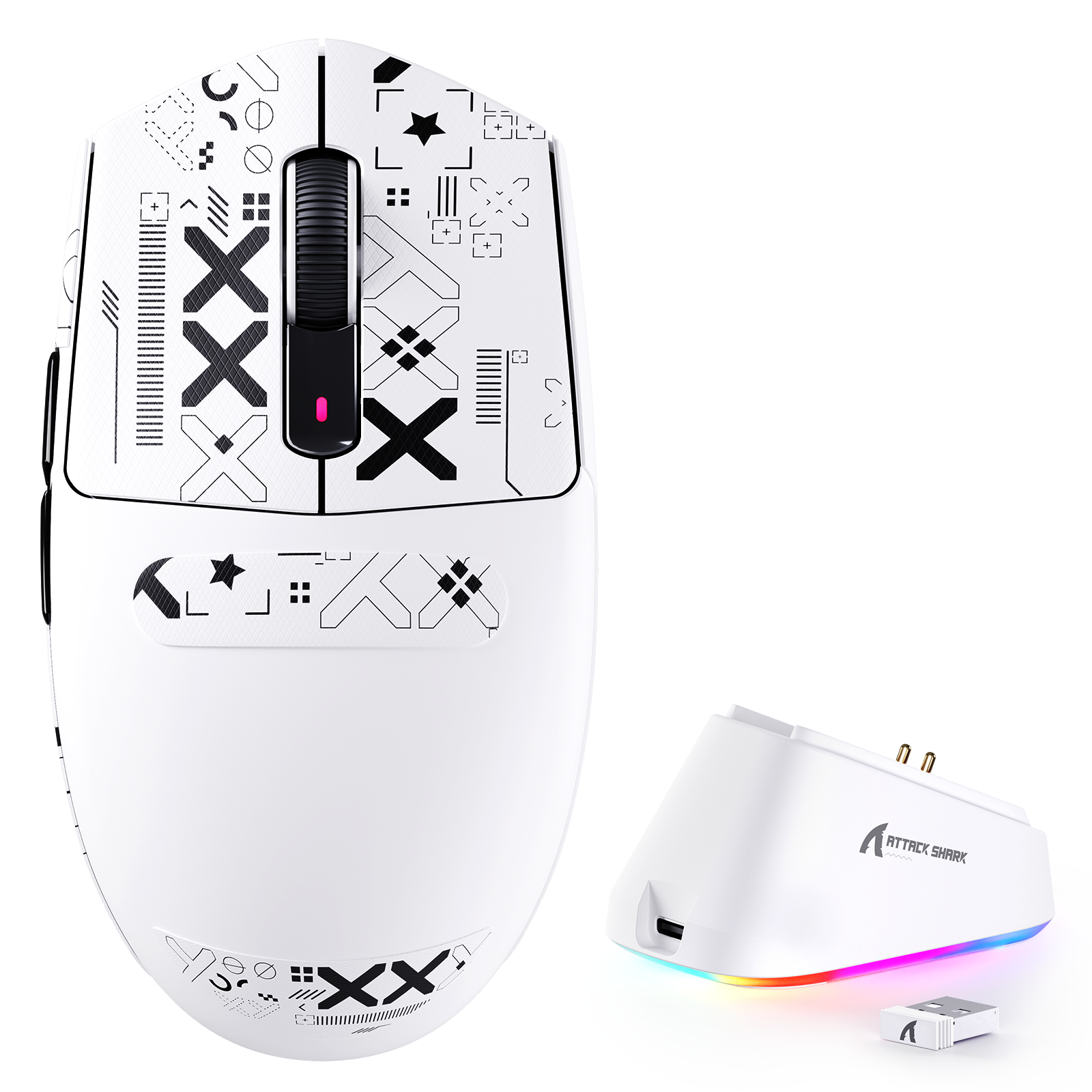 ATTACK SHARK G3 PRO Draadloze gamingmuis met drie modi en oplaadstation 25000 DPI Ultra lichtgewicht