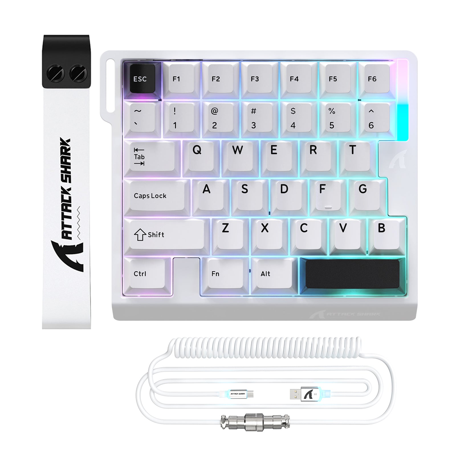 ATTACK SHARK M36 HE eenhandig magnetisch schakelkasttoetsenbord & C01 ULTRA LED Aviator-kabel