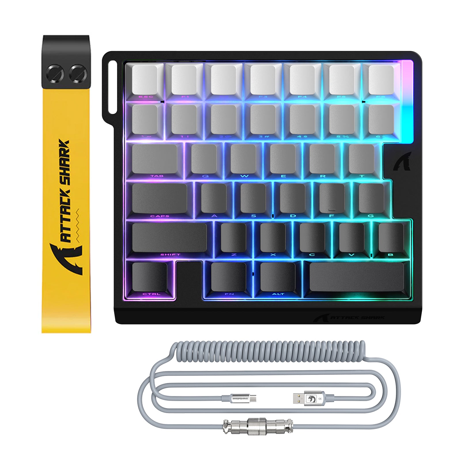 ATTACK SHARK M36 HE eenhandig magnetisch schakelkasttoetsenbord & C01 ULTRA LED Aviator-kabel