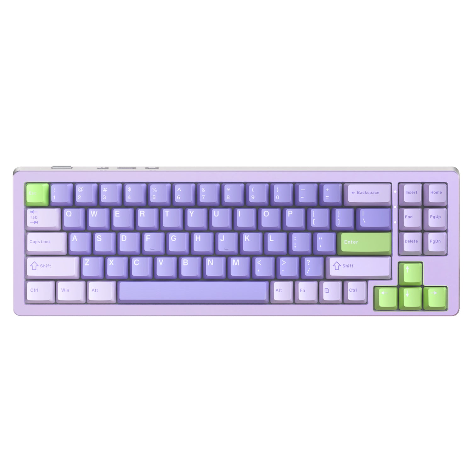ATTACK SHARK x XINMENG M71 wireless mechanical keyboard with CNC aluminum chassis, lilac and purple keycaps.