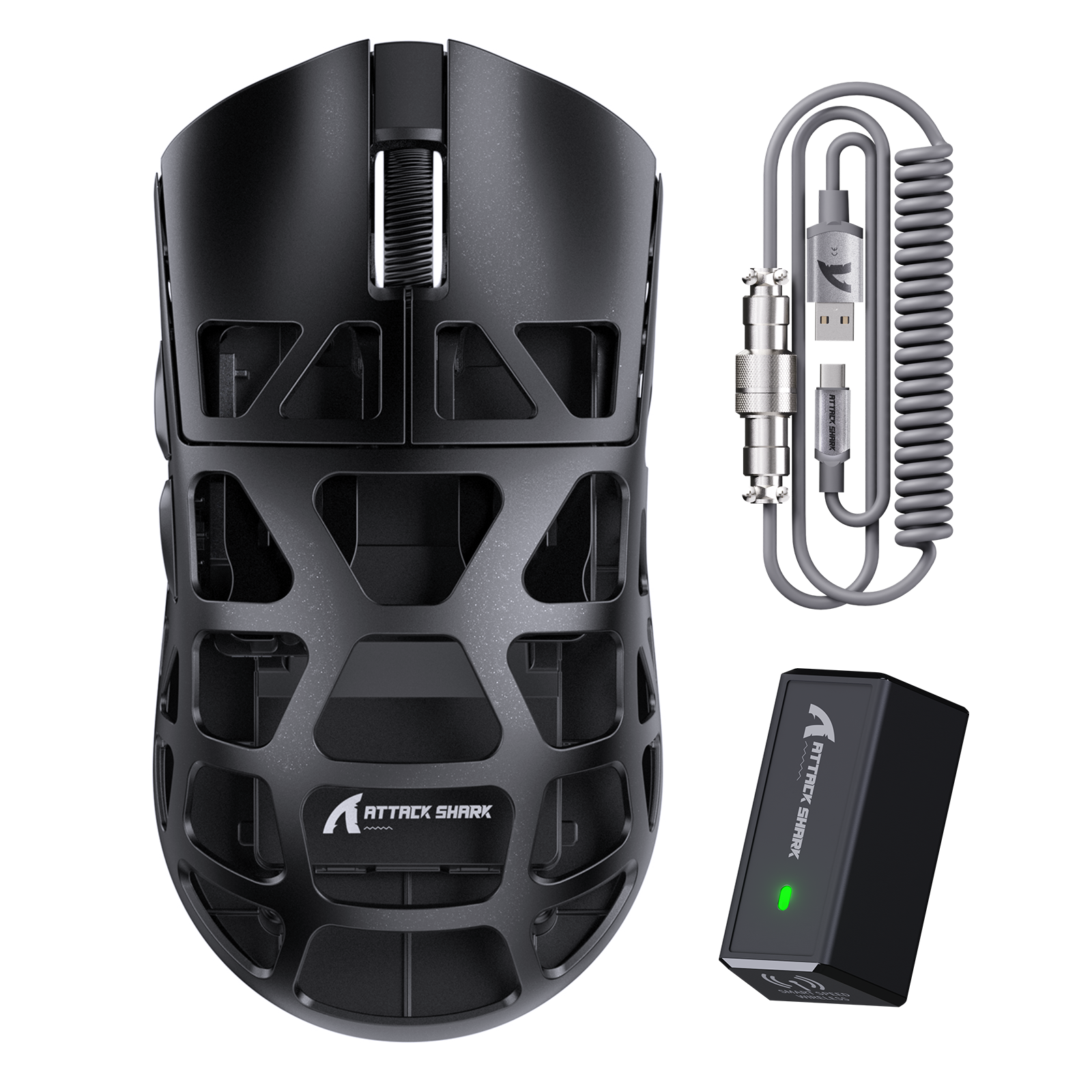 ATTACK SHARK R3 Magnesiumlegering Gaming Muis 8K met C06 Opgerolde Kabel