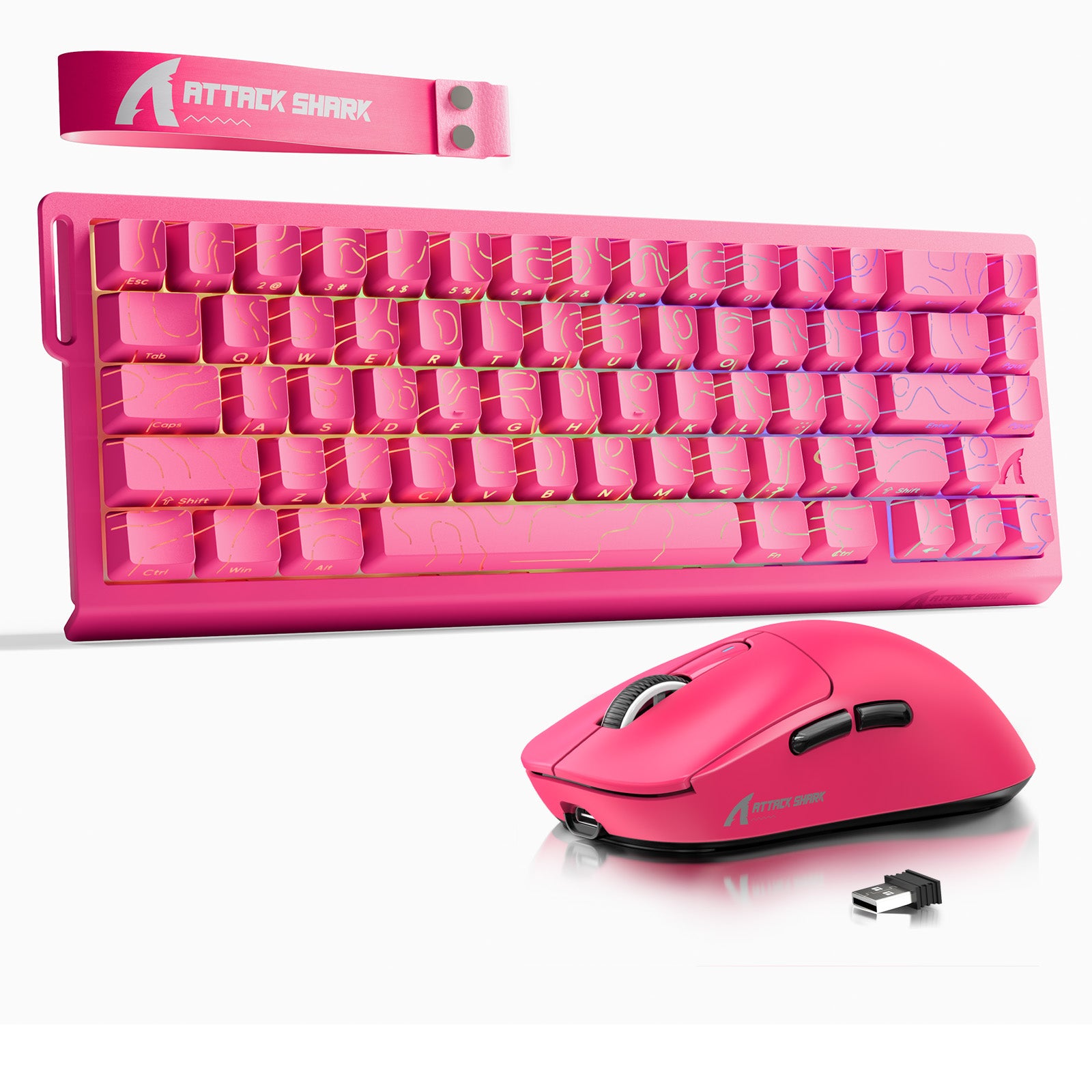 ATTACK SHARK X68HE Rapid Trigger Toetsenbord + X3 Draadloze Gaming Muis Bundel